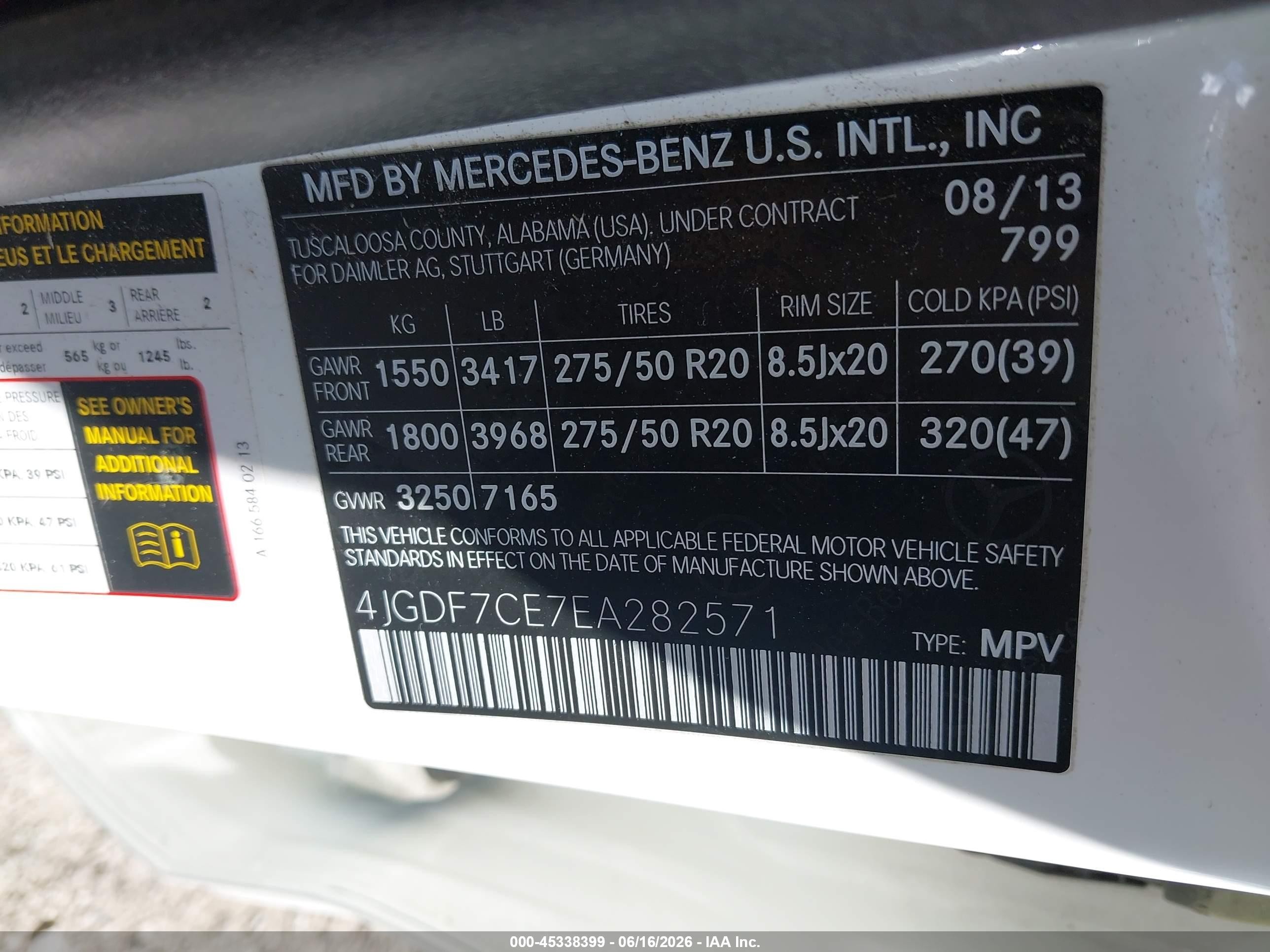 2014 Mercedes-benz Gl 450 4matic White vin: 4JGDF7CE7EA282571