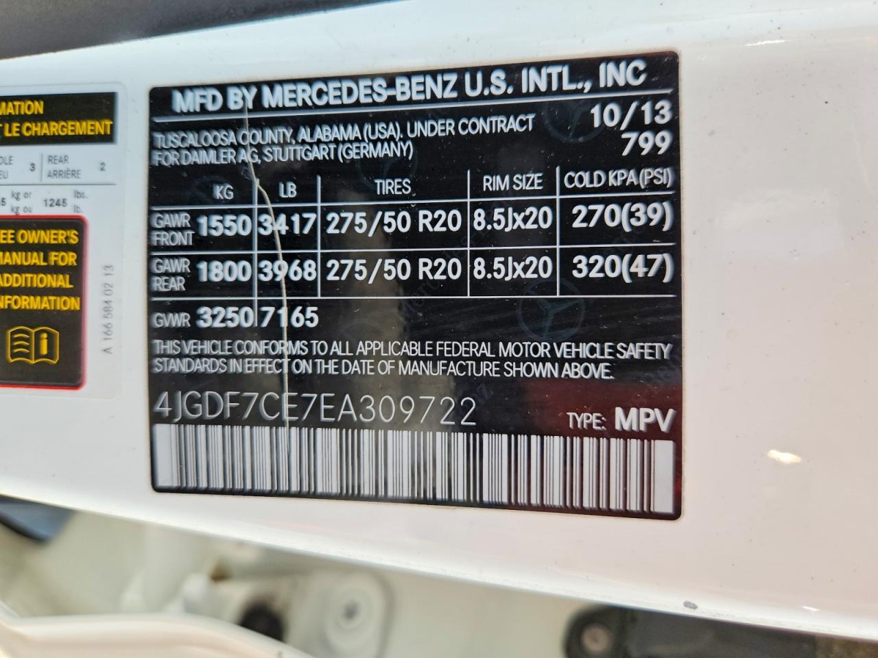 2014 Mercedes-benz Gl 450 4matic White vin: 4JGDF7CE7EA309722