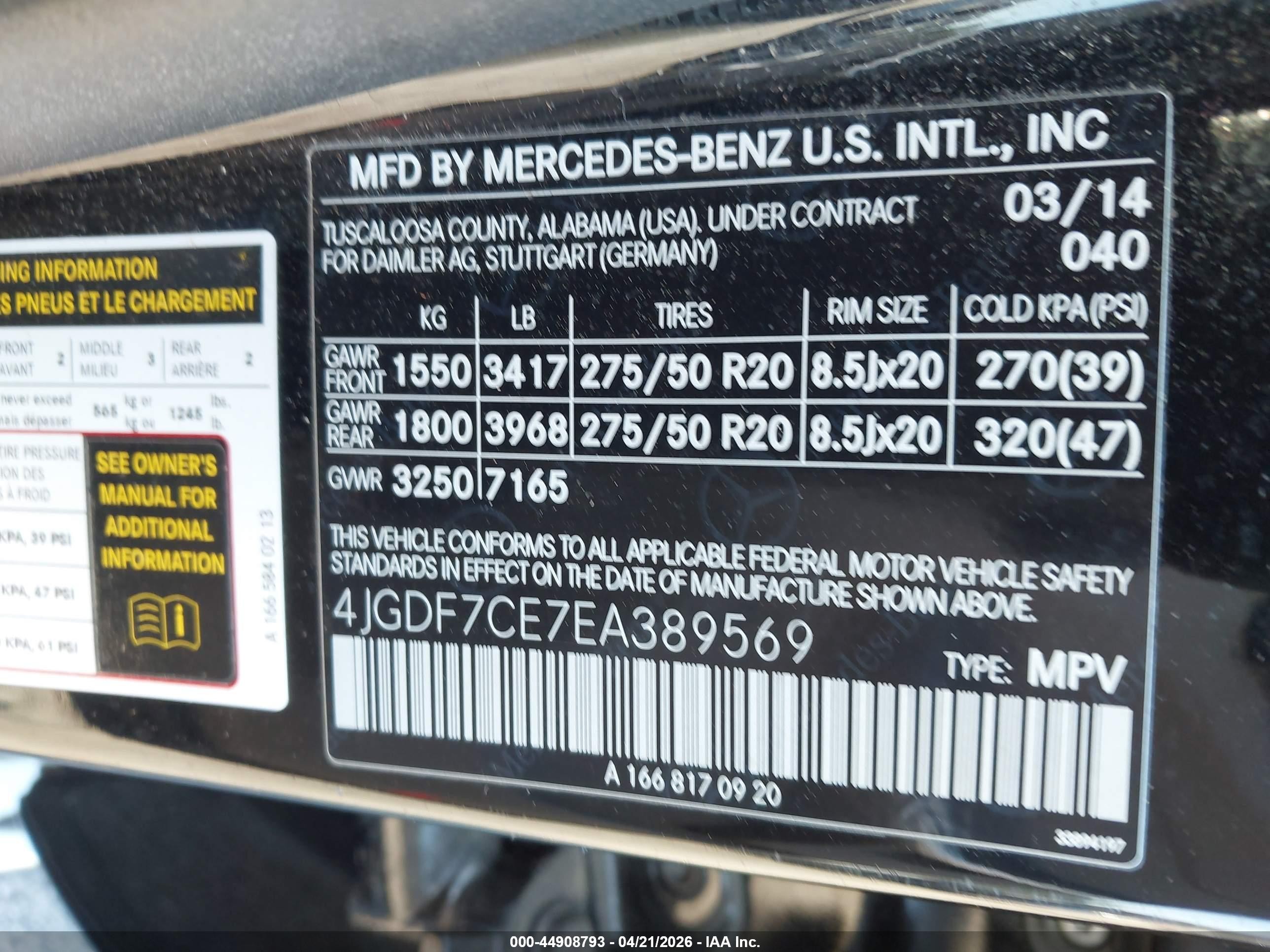 2014 Mercedes-benz Gl 450 4matic Black vin: 4JGDF7CE7EA389569