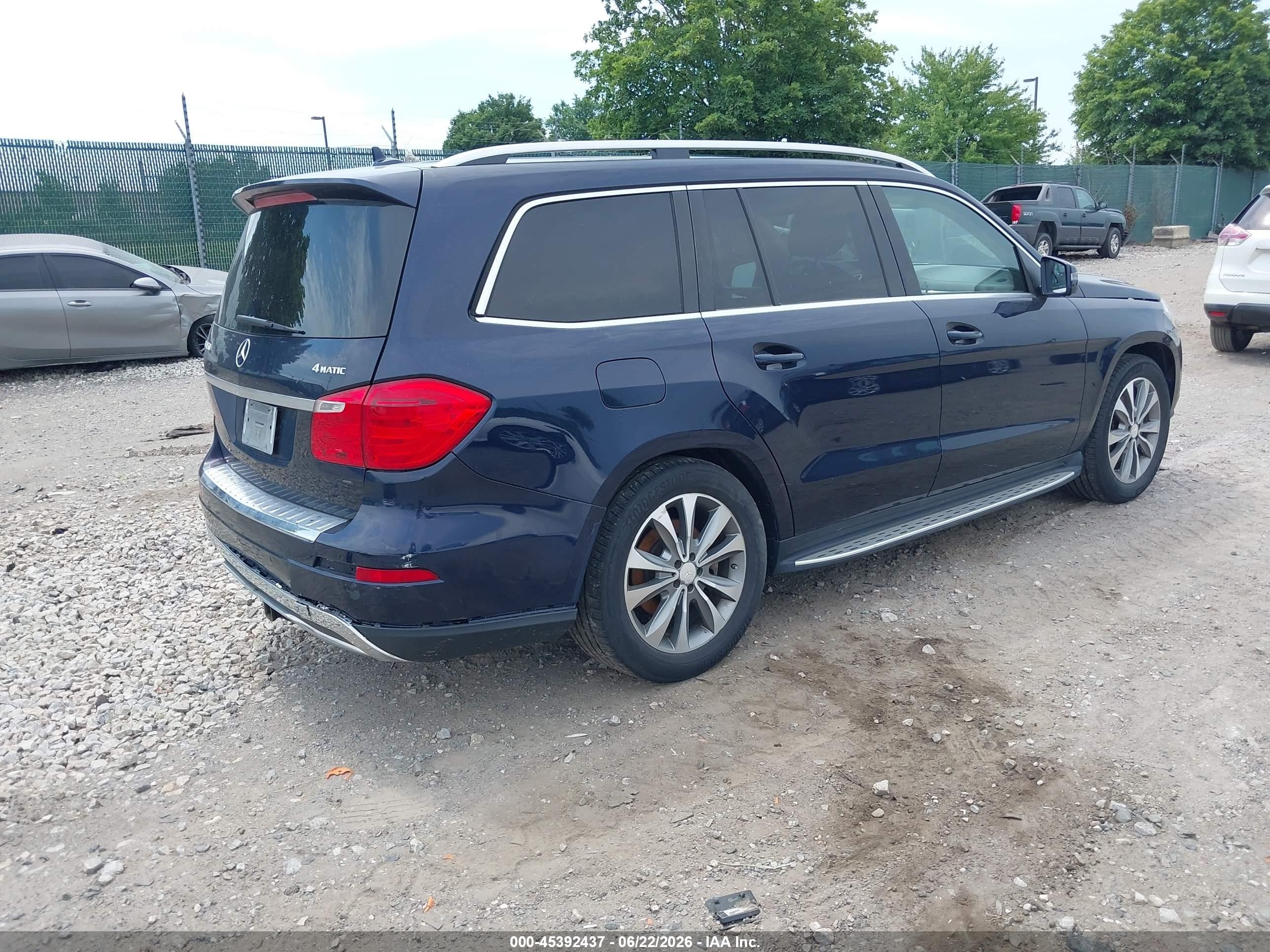 2014 Mercedes-benz Gl 450 4matic Dark Blue vin: 4JGDF7CE7EA411795
