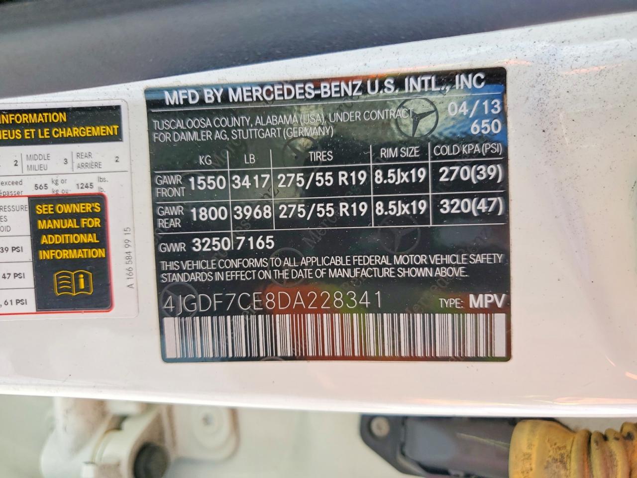 2013 Mercedes-benz Gl 450 4matic White vin: 4JGDF7CE8DA228341