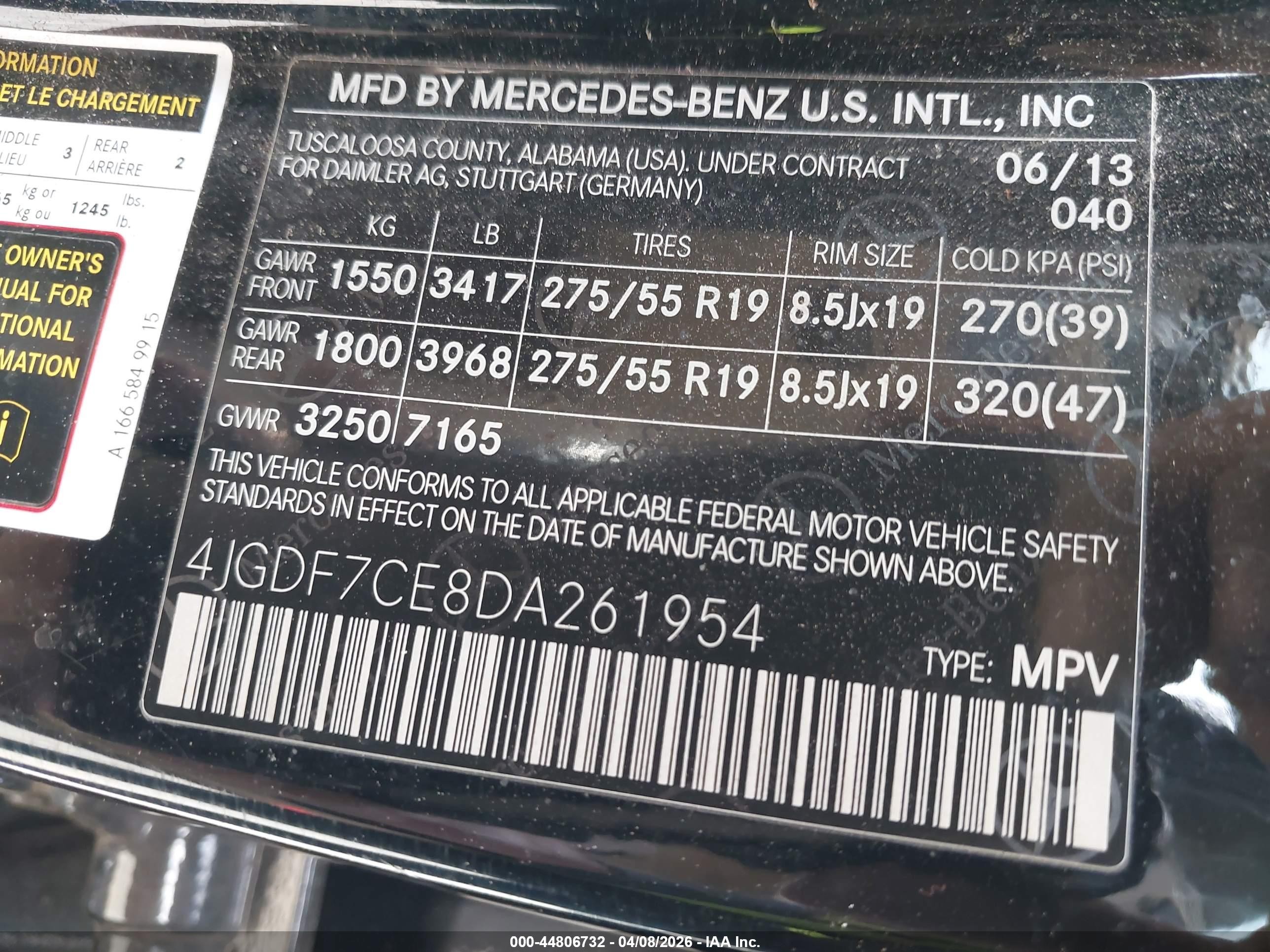 2013 Mercedes-benz Gl 450 4matic Black vin: 4JGDF7CE8DA261954