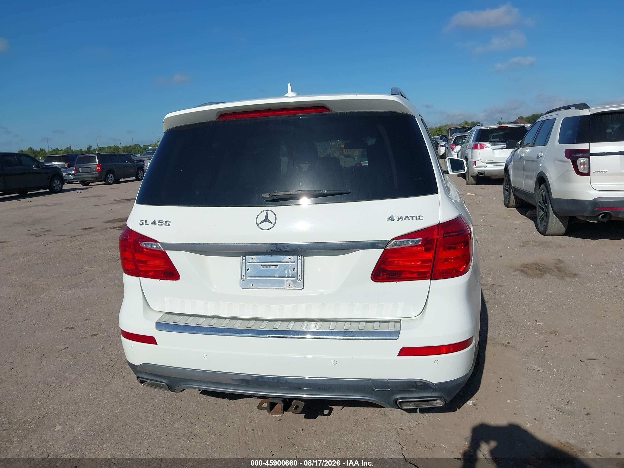 2014 Mercedes-benz Gl 450 4matic White vin: 4JGDF7CE8EA350571