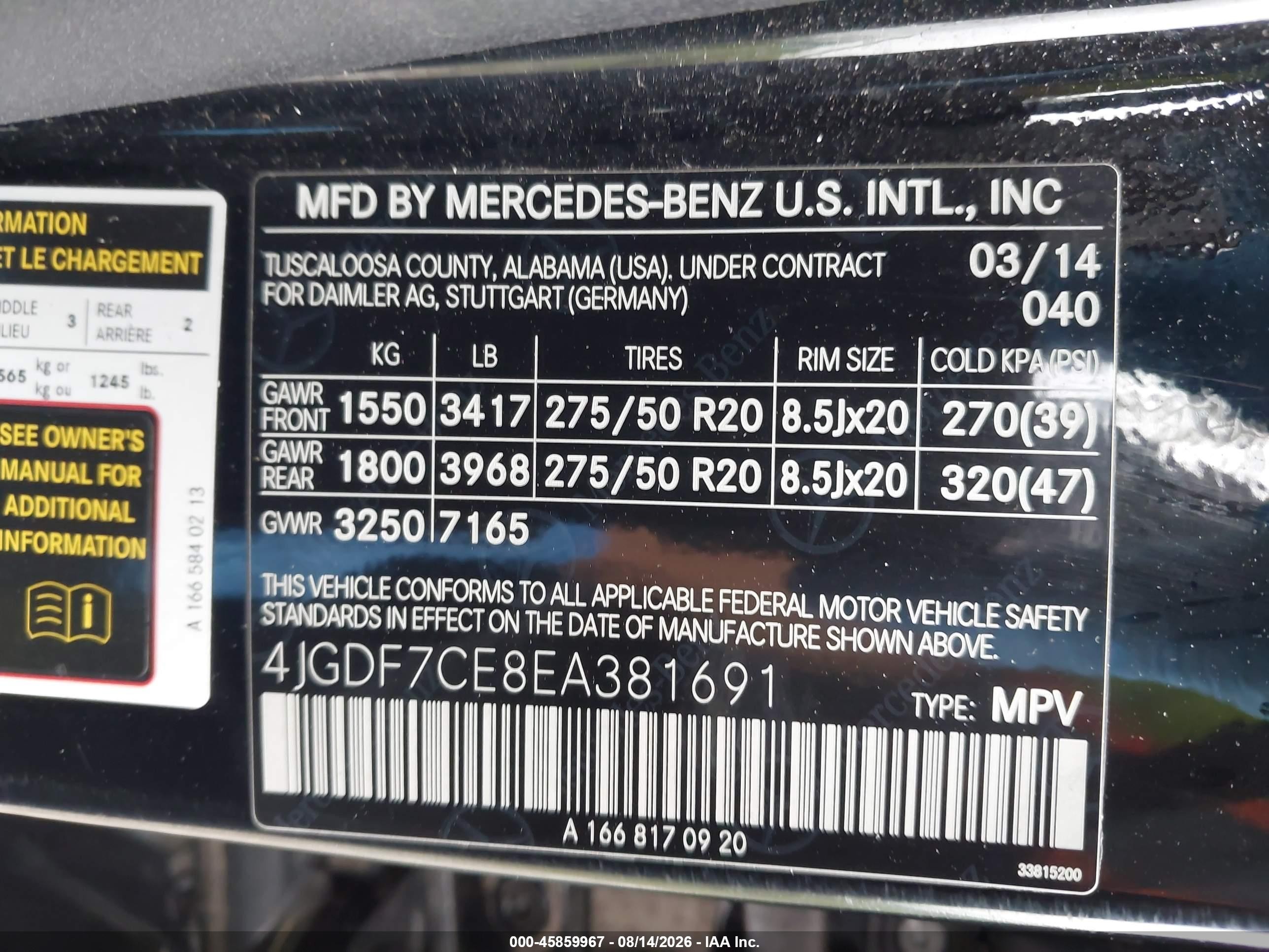 2014 Mercedes-benz Gl 450 4matic Black vin: 4JGDF7CE8EA381691