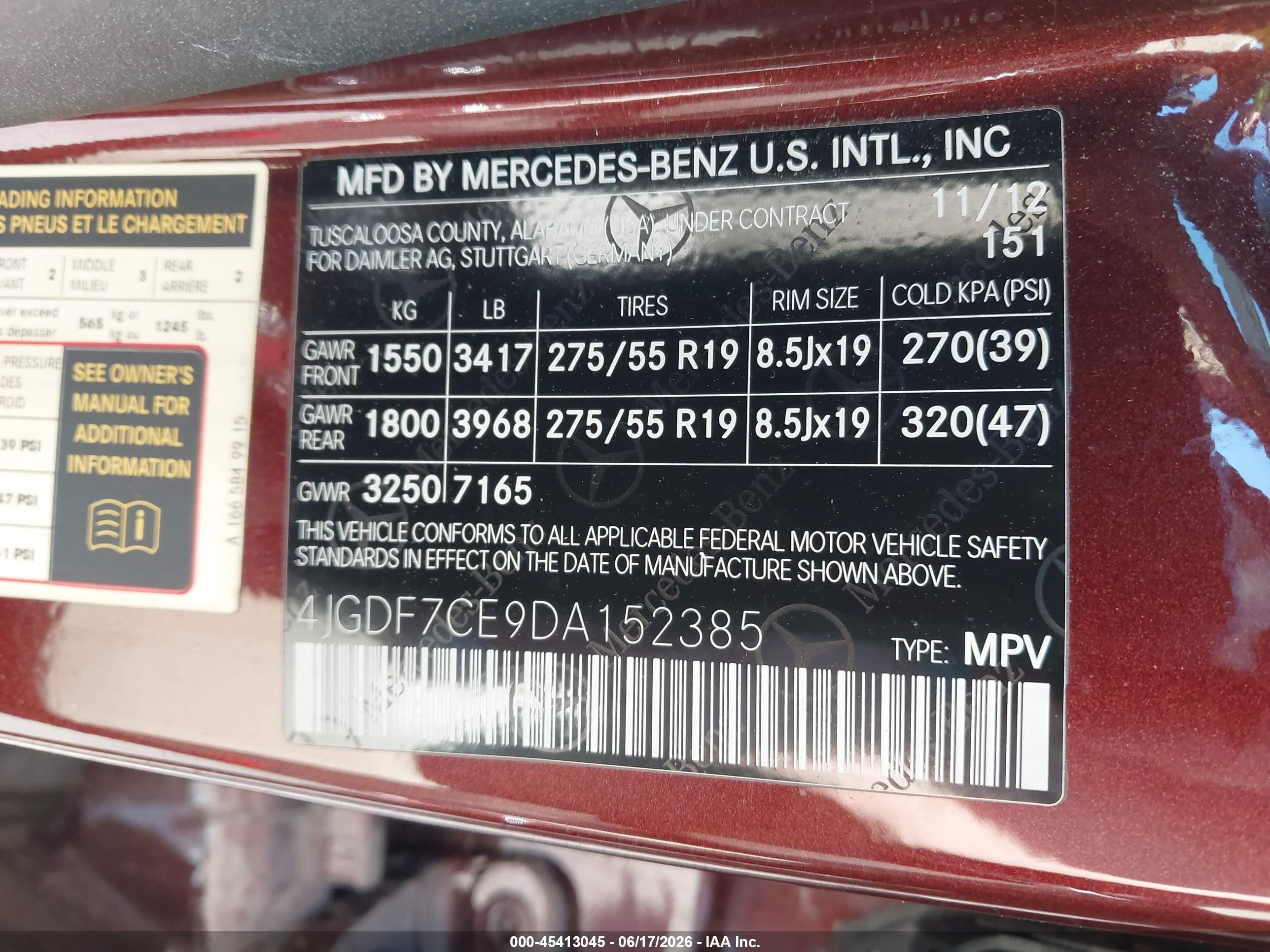 2013 Mercedes-benz Gl 450 4matic Dark Brown vin: 4JGDF7CE9DA152385