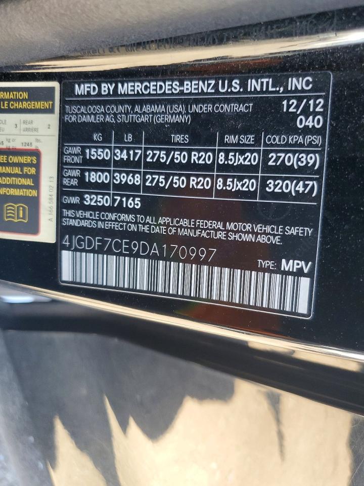 2013 Mercedes-benz Gl 450 4matic Черный vin: 4JGDF7CE9DA170997