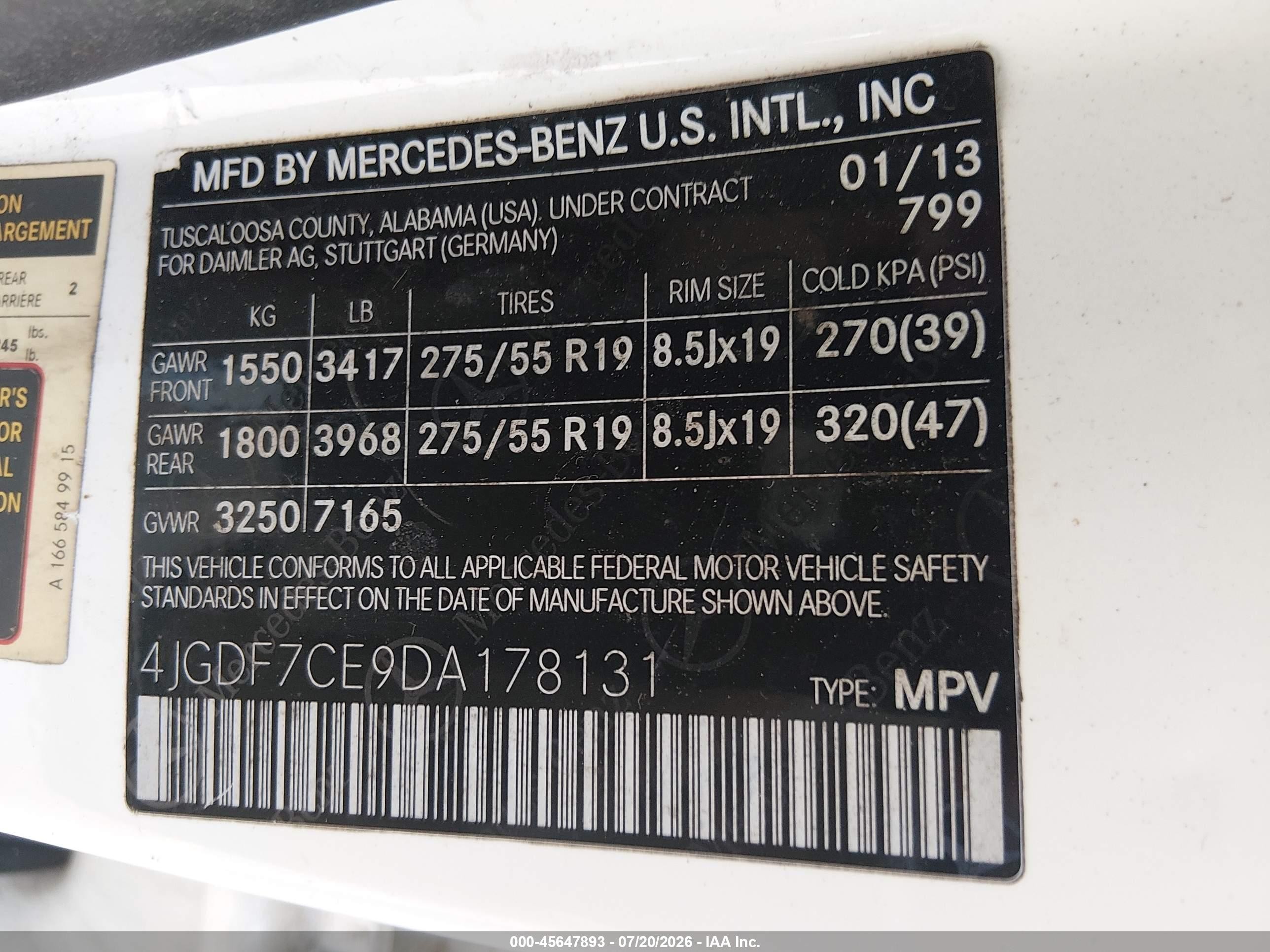 2013 Mercedes-benz Gl 450 4matic White vin: 4JGDF7CE9DA178131