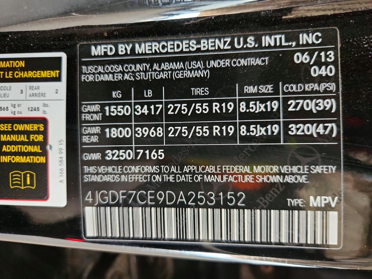 2013 Mercedes-benz Gl 450 4matic Black vin: 4JGDF7CE9DA253152