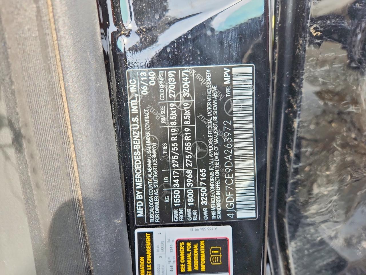 2013 Mercedes-benz Gl 450 4matic Black vin: 4JGDF7CE9DA263972