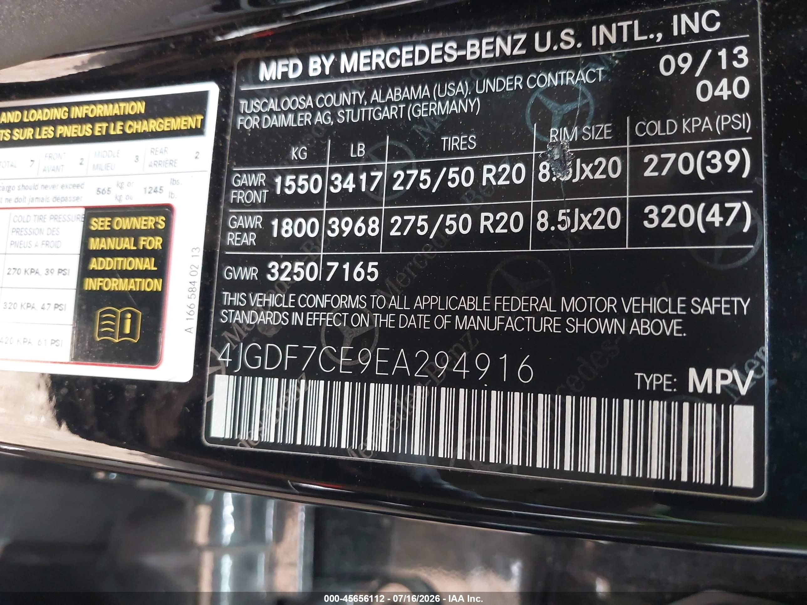 2014 Mercedes-benz Gl 450 4matic Black vin: 4JGDF7CE9EA294916