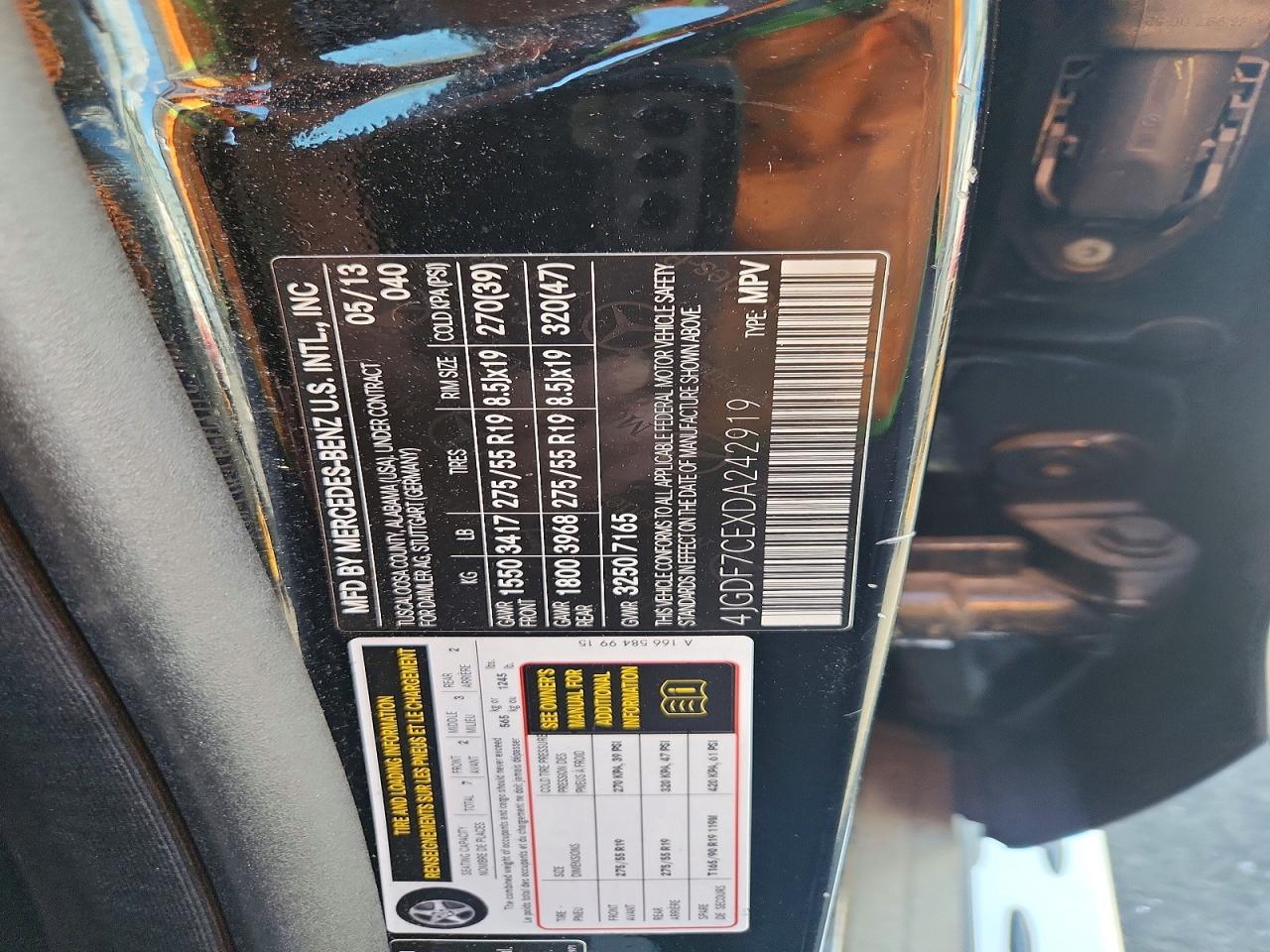 2013 Mercedes-benz Gl 450 4matic Black vin: 4JGDF7CEXDA242919