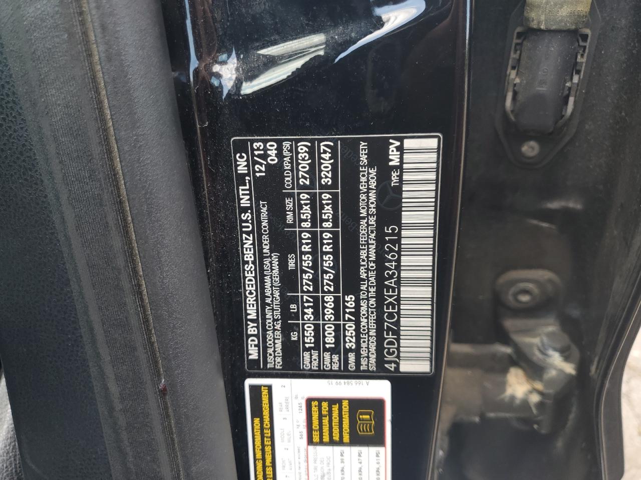 2014 Mercedes-benz Gl 450 4matic Black vin: 4JGDF7CEXEA346215