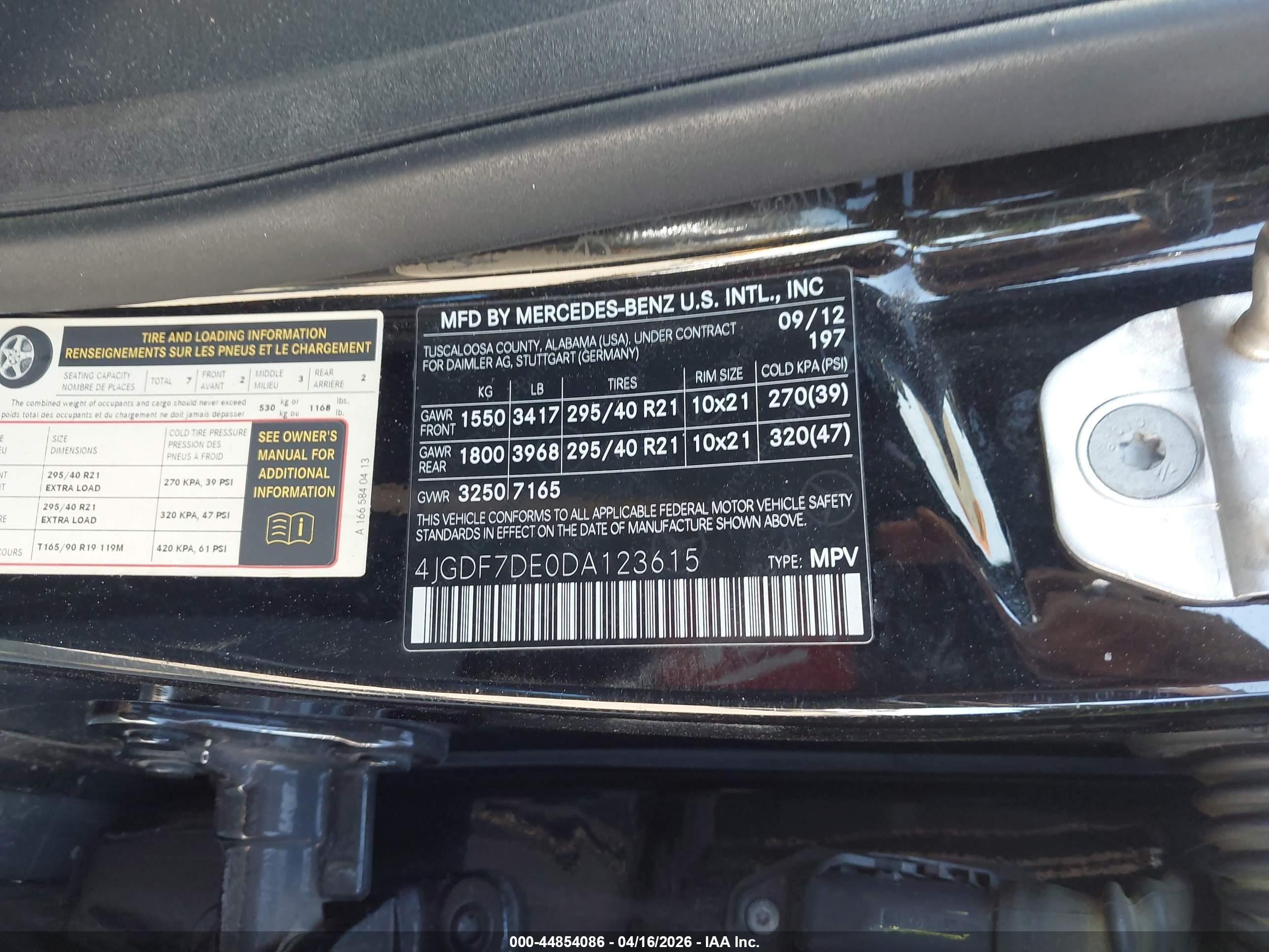 2013 Mercedes-benz Gl 550 4matic Black vin: 4JGDF7DE0DA123615