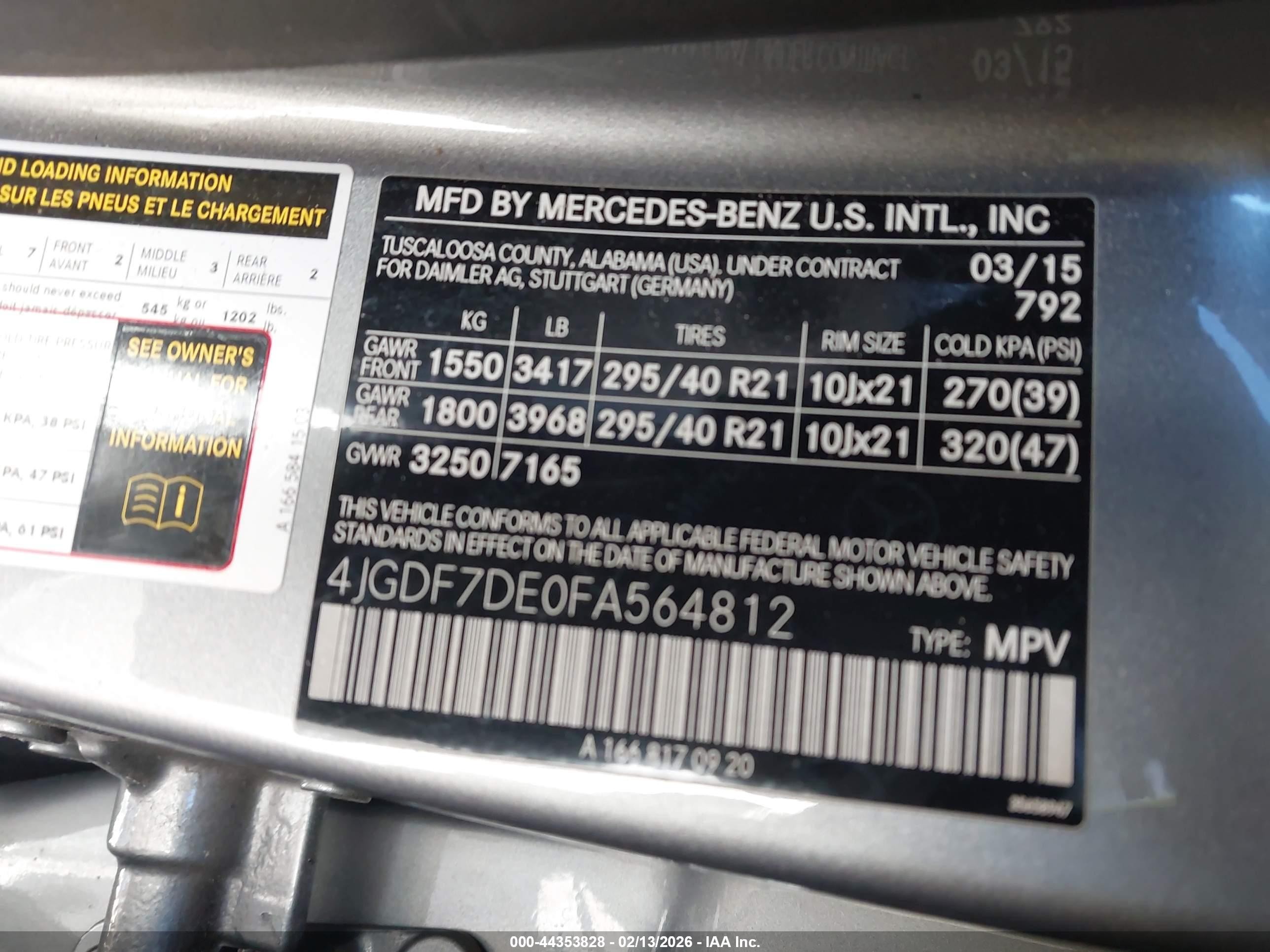 2015 Mercedes-benz Gl 550 4matic Silver vin: 4JGDF7DE0FA564812