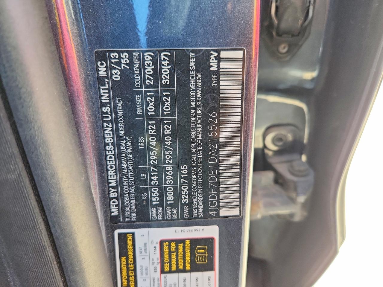 2013 Mercedes-benz Gl 550 4matic Gray vin: 4JGDF7DE1DA215526