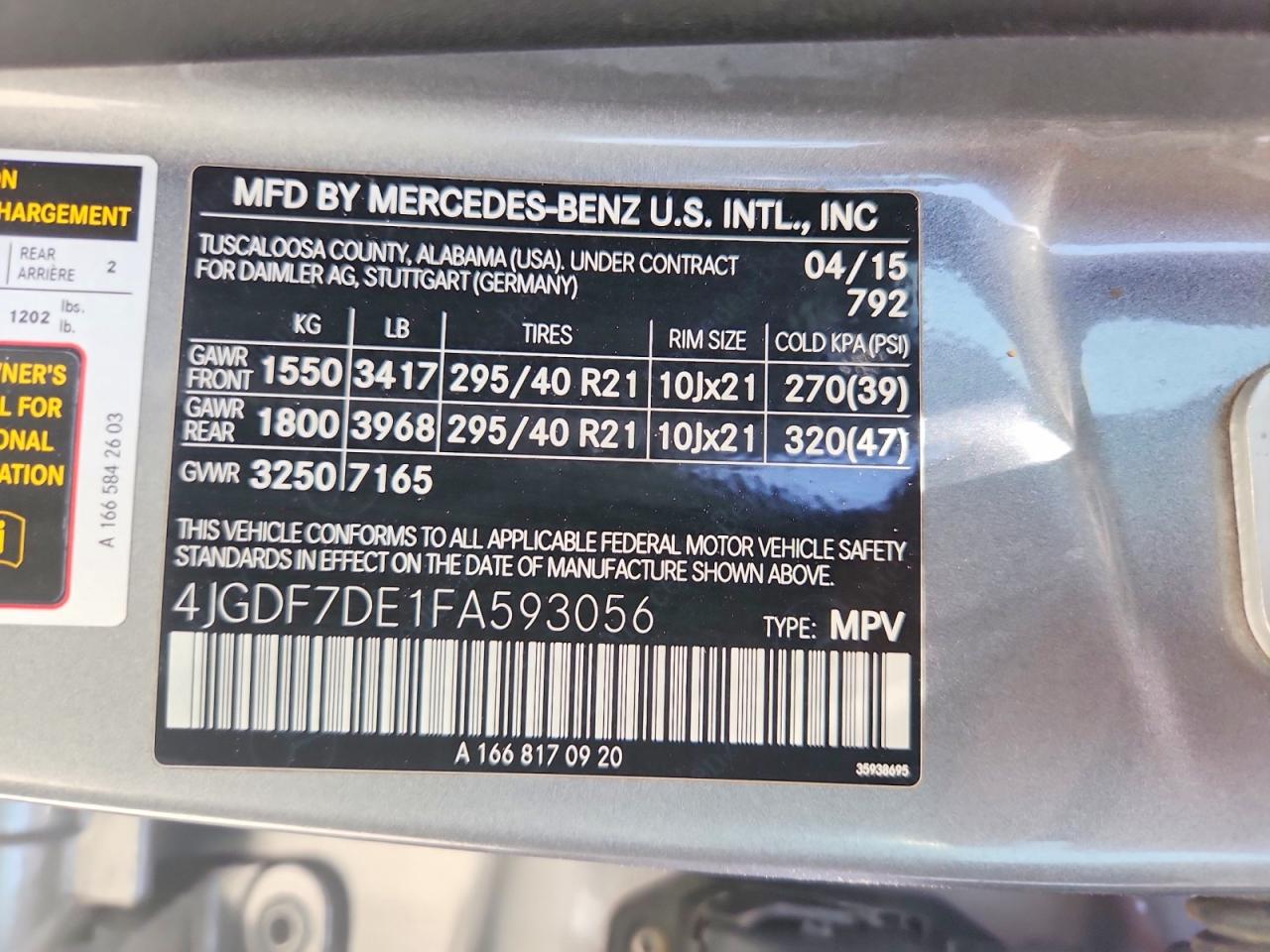 2015 Mercedes-benz Gl 550 4matic Silver vin: 4JGDF7DE1FA593056