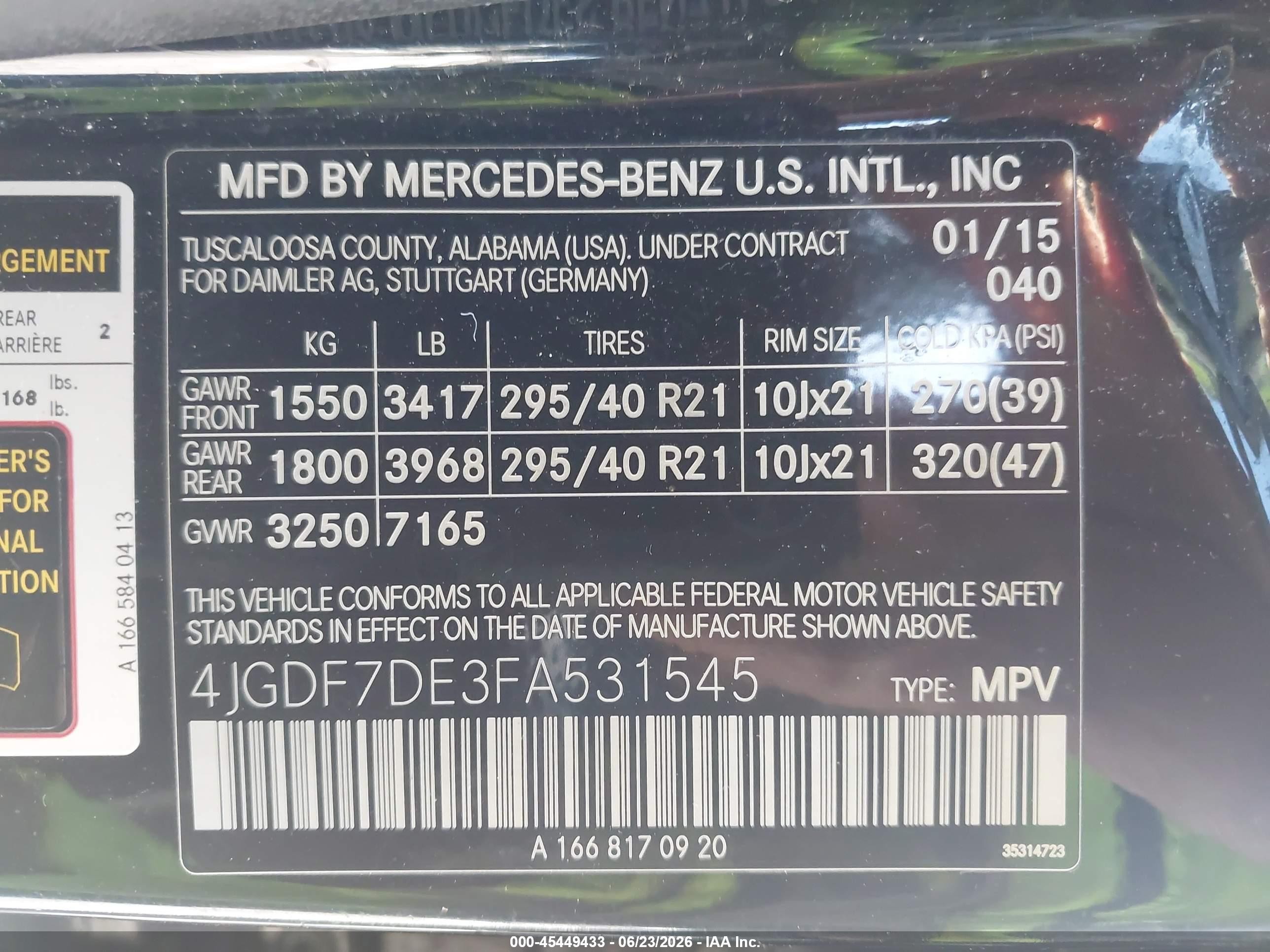 2015 Mercedes-benz Gl 550 4matic Black vin: 4JGDF7DE3FA531545