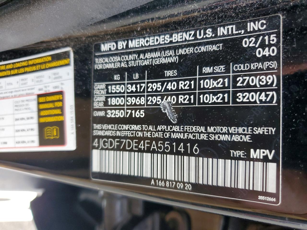 2015 Mercedes-benz Gl 550 4matic Black vin: 4JGDF7DE4FA551416
