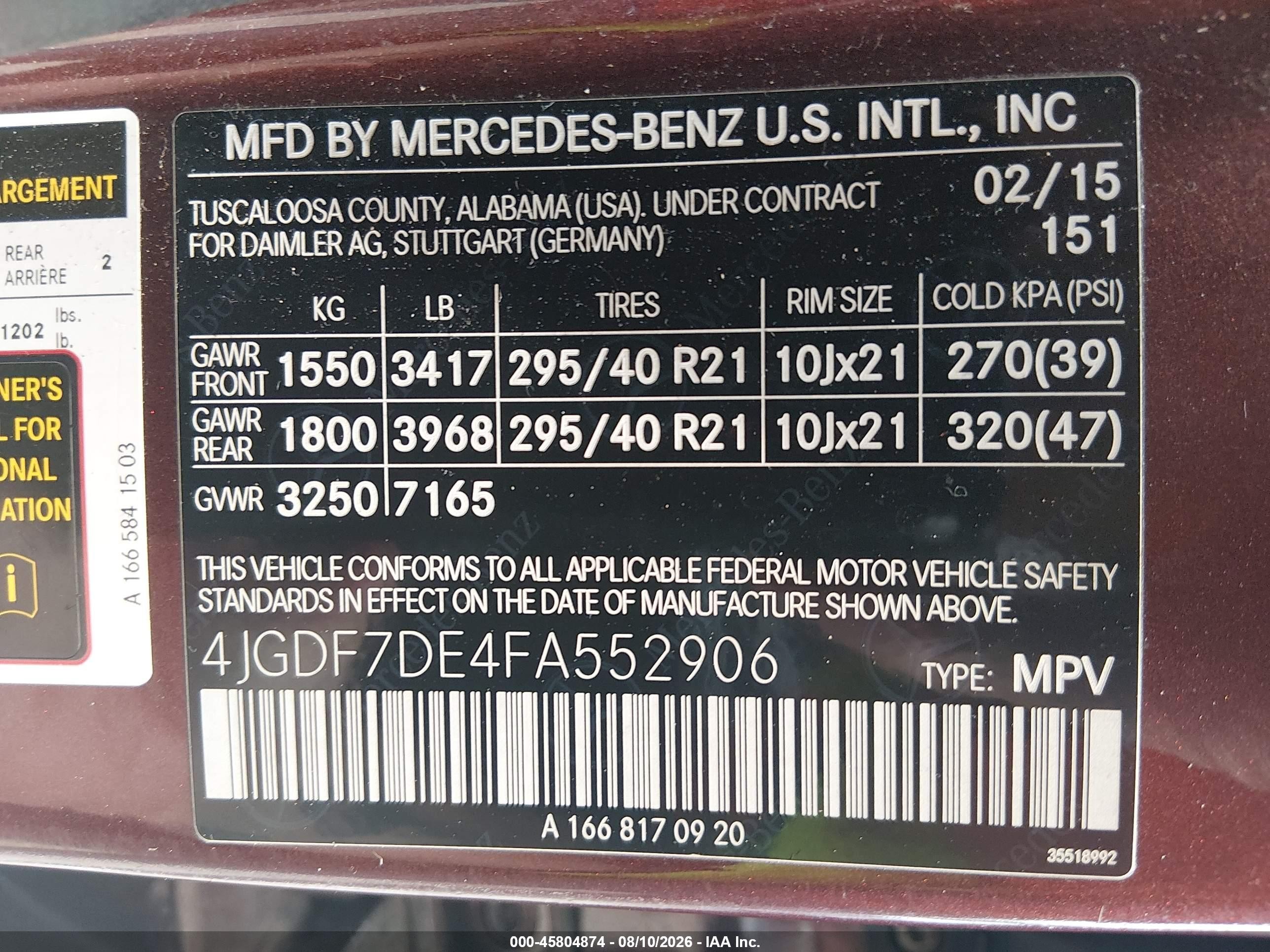 2015 Mercedes-benz Gl 550 4matic Maroon vin: 4JGDF7DE4FA552906