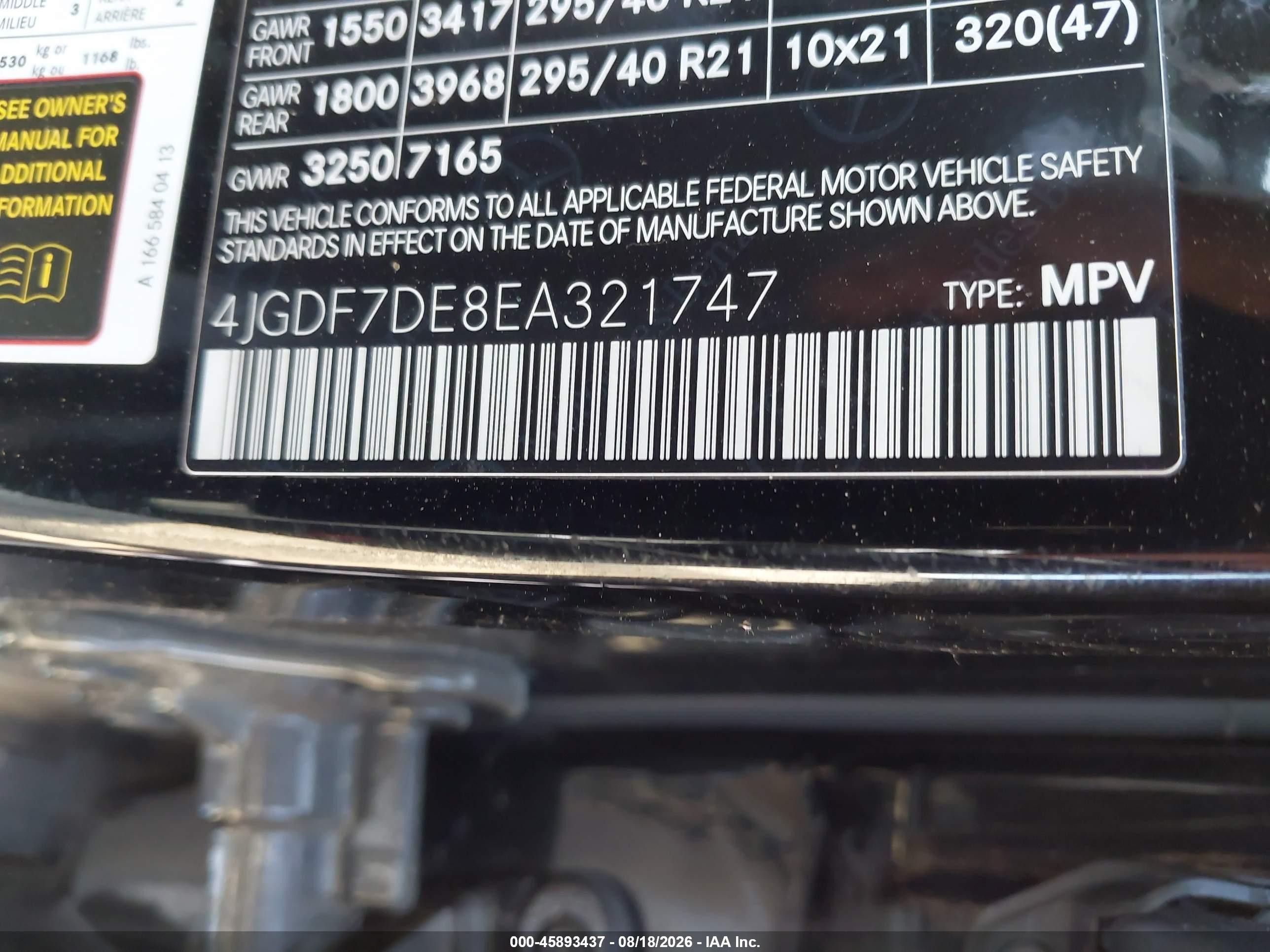 2014 Mercedes-benz Gl 550 4matic Black vin: 4JGDF7DE8EA321747