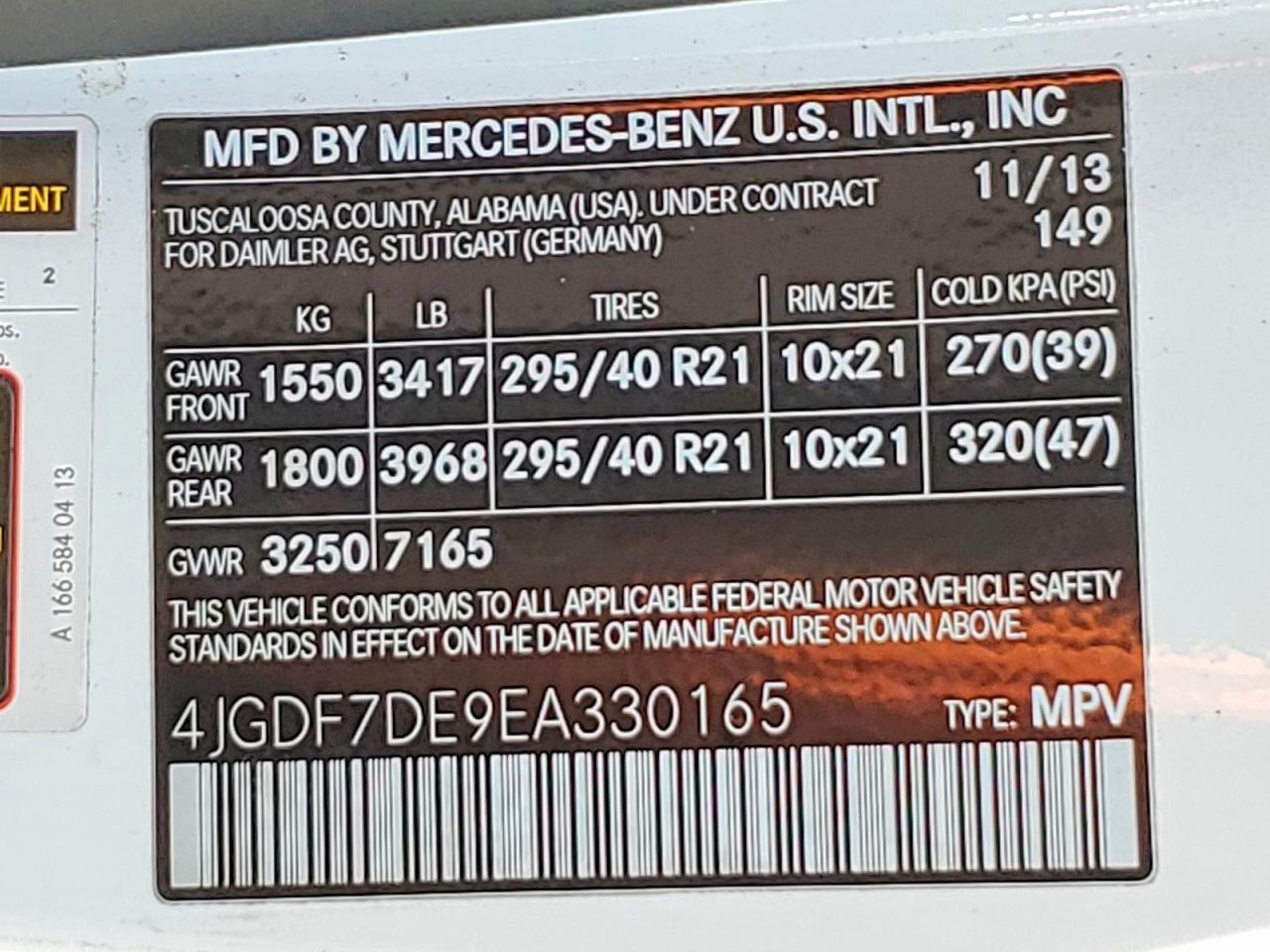 2014 Mercedes-benz Gl 550 4matic Белый vin: 4JGDF7DE9EA330165