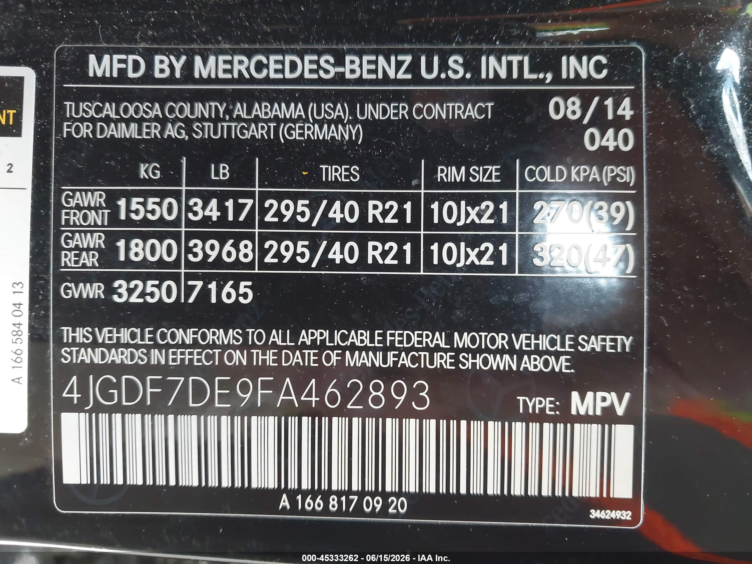2015 Mercedes-benz Gl 550 4matic Black vin: 4JGDF7DE9FA462893