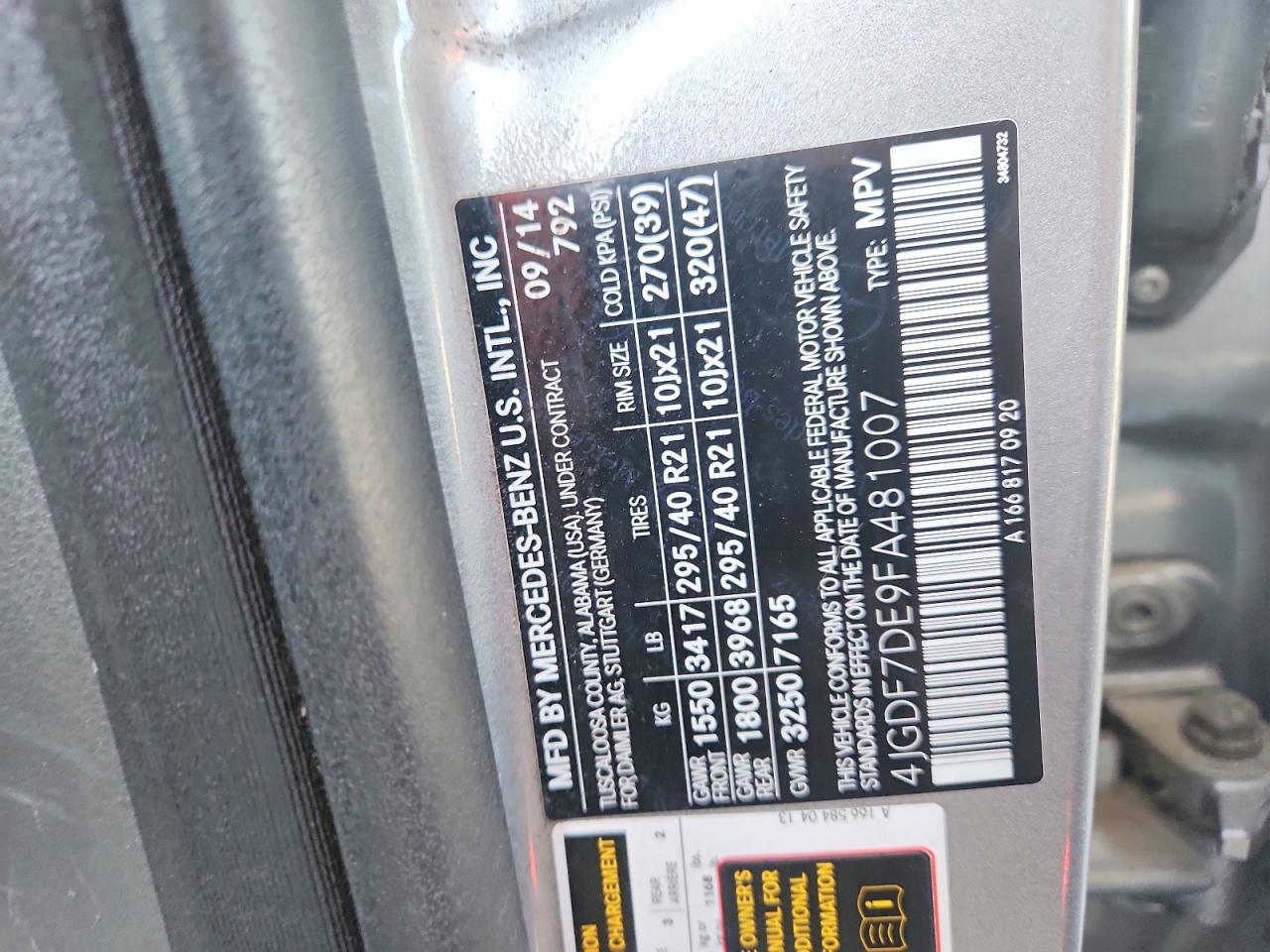 2015 Mercedes-benz Gl 550 4matic Серебряный vin: 4JGDF7DE9FA481007