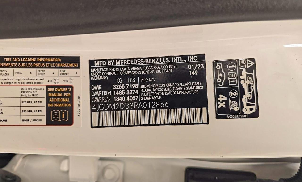 2023 Mercedes-benz Eqs Suv 450+ White vin: 4JGDM2DB3PA012866