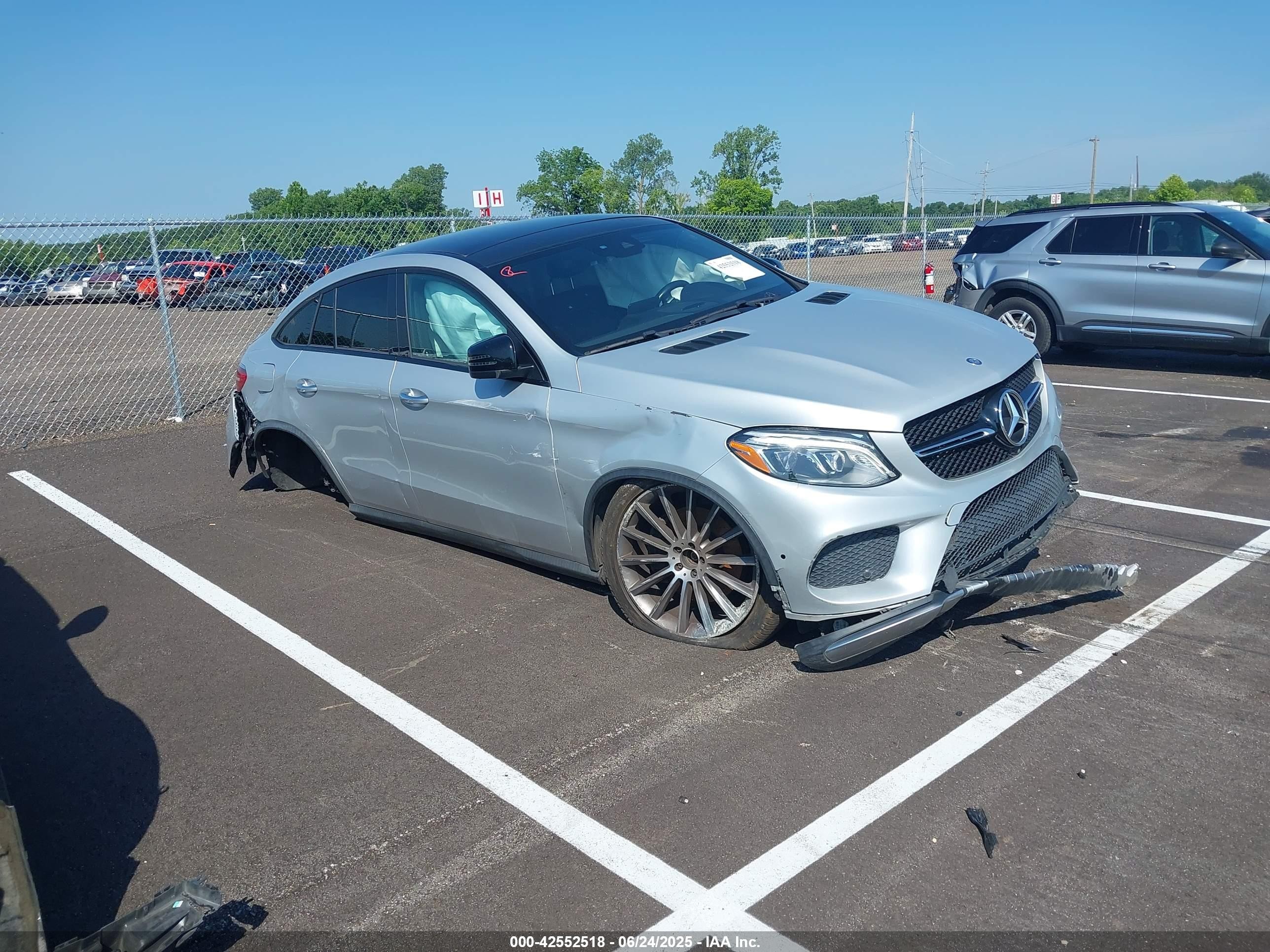 2016 Mercedes-benz Gle 450 Amg Coupe 4matic Серый vin: 4JGED6EB3GA010626