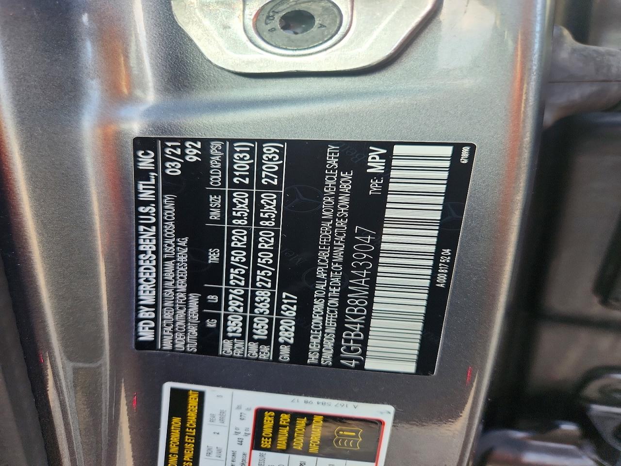 2021 Mercedes-benz Gle 350 4matic Gray vin: 4JGFB4KB8MA439047