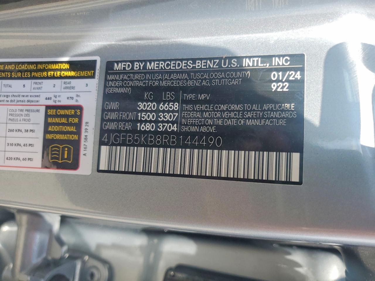 2024 Mercedes-benz Gle 450 4matic Silver vin: 4JGFB5KB8RB144490