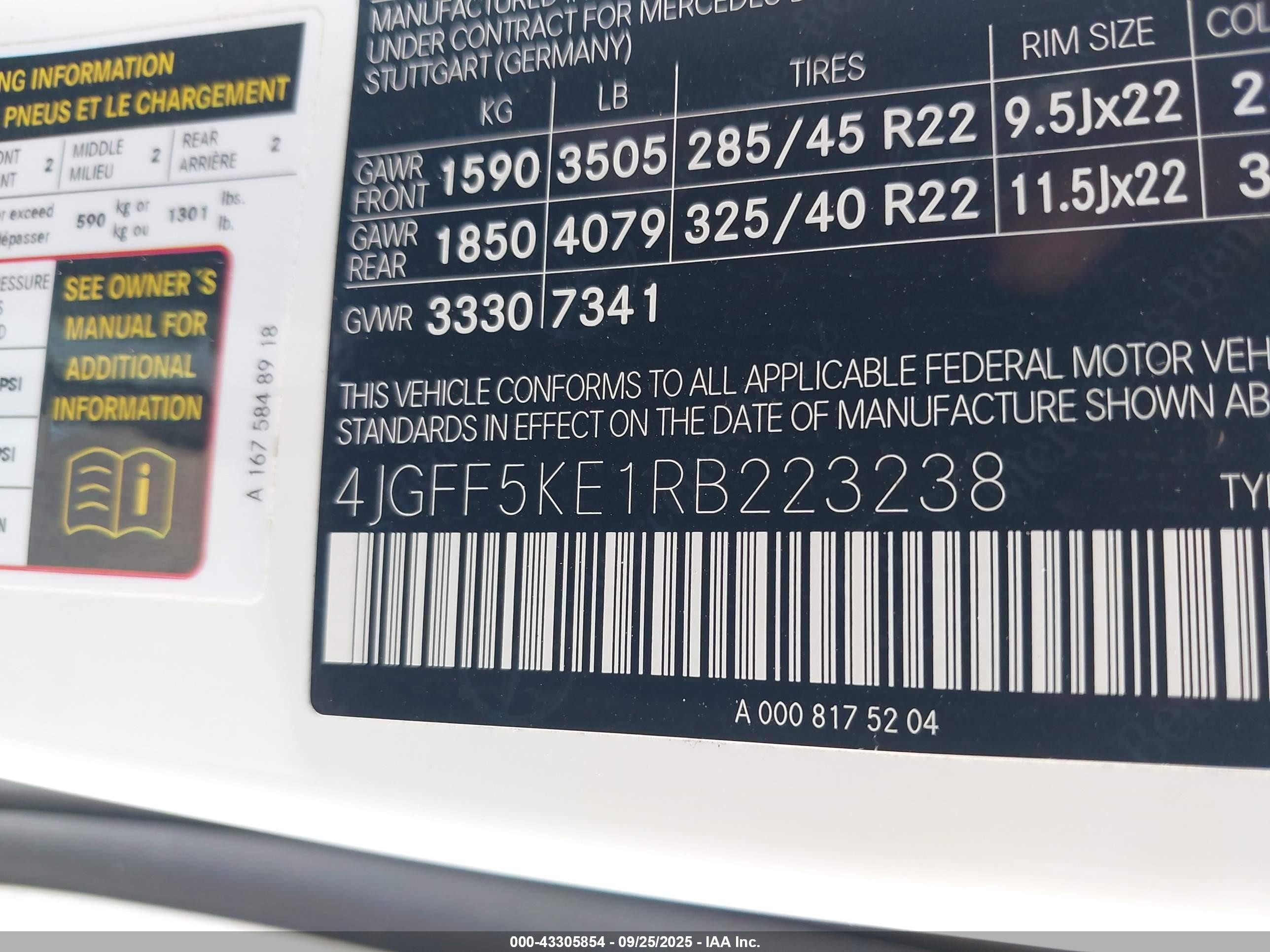 2024 Mercedes-benz Gls 450 4matic Белый vin: 4JGFF5KE1RB223238