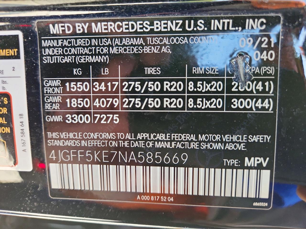 2022 Mercedes-benz Gls 450 4matic Black vin: 4JGFF5KE7NA585669