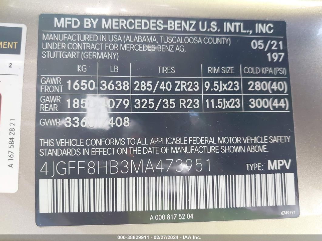 2021 Mercedes-benz Maybach Gls 600 4matic Black vin: 4JGFF8HB3MA473951