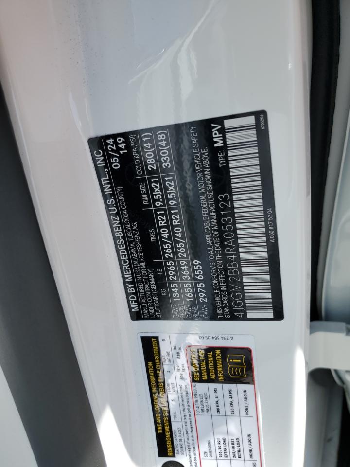 2024 Mercedes-benz Eqe Suv 350+ White vin: 4JGGM2BB4RA053123