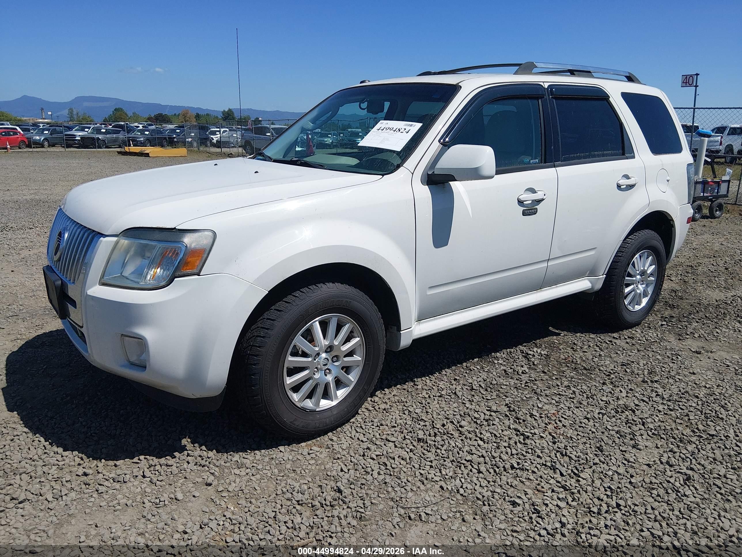 2010 Mercury Mariner Premier White vin: 4M2CN8H77AKJ02894