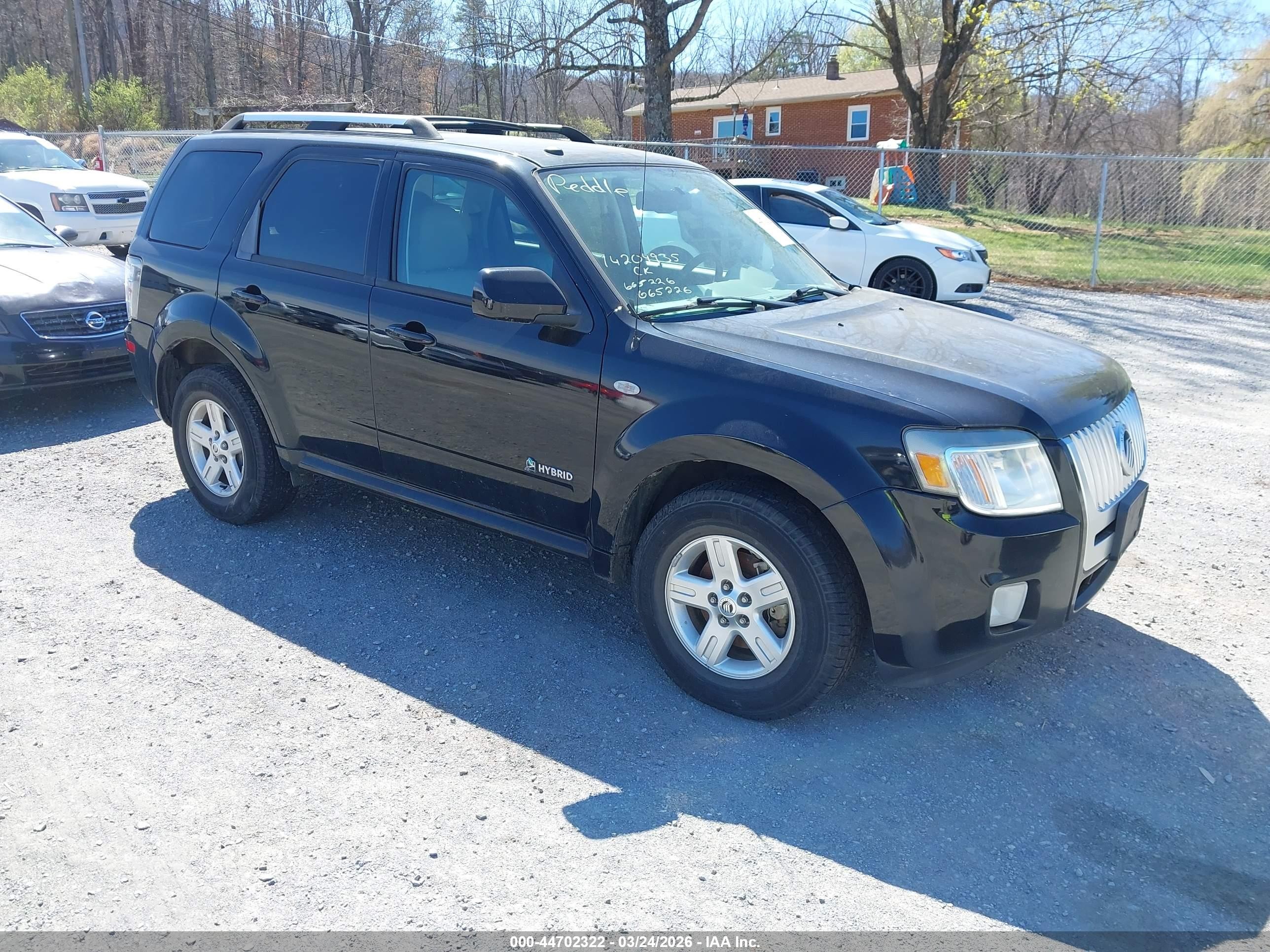 2009 Mercury Mariner Hybrid   Black vin: 4M2CU29339KJ01538