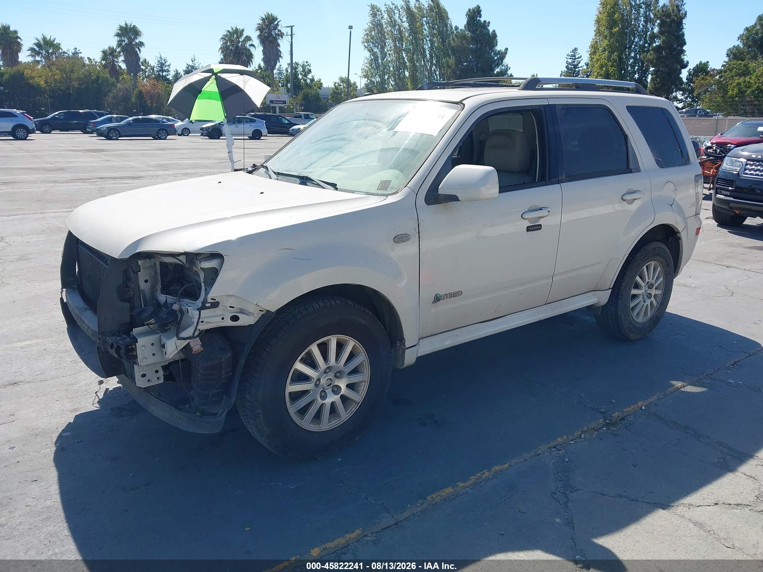 2009 Mercury Mariner Hybrid   White vin: 4M2CU29369KJ09763
