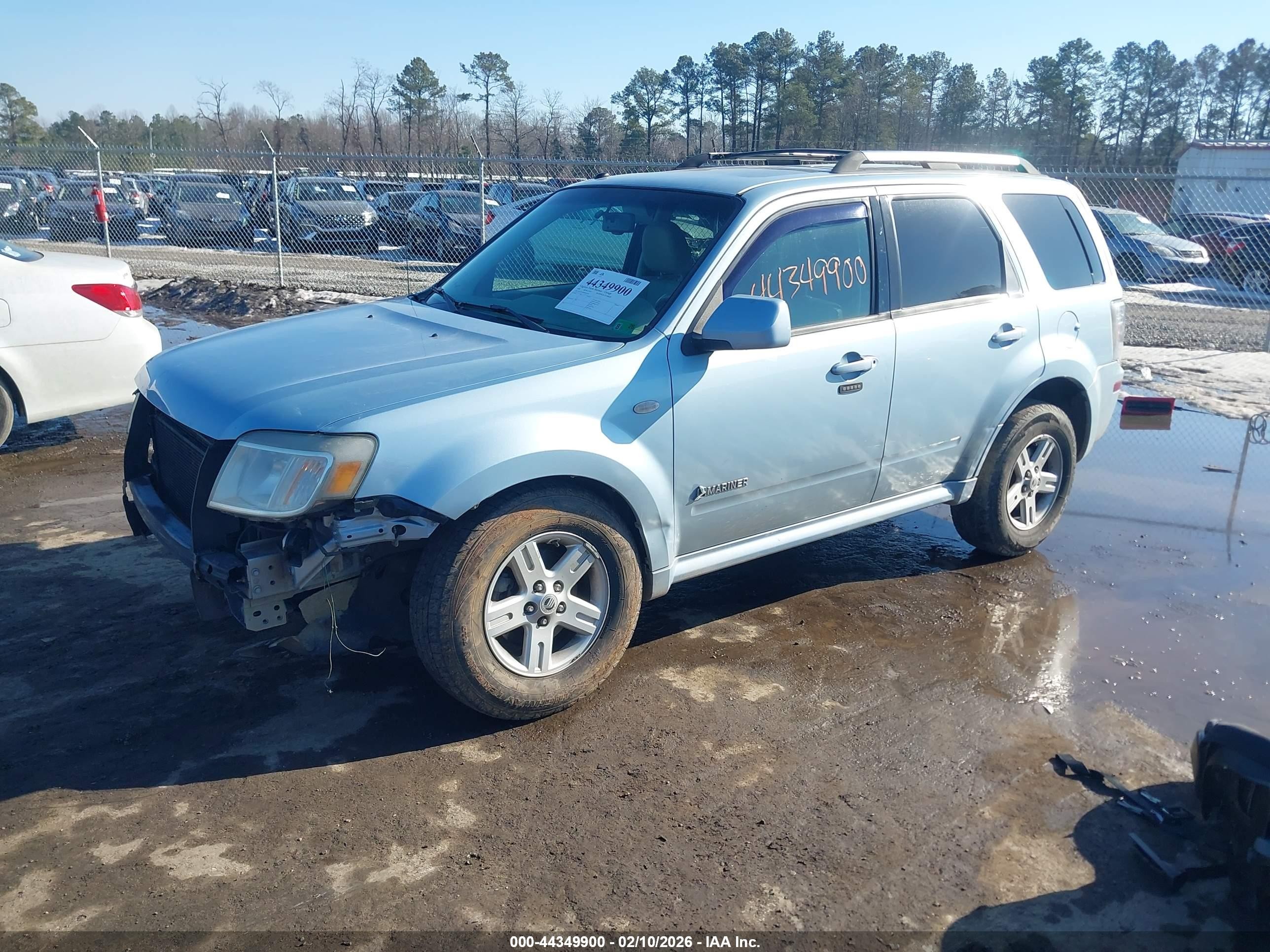 2008 Mercury Mariner Hybrid   Light Blue vin: 4M2CU29H48KJ42108