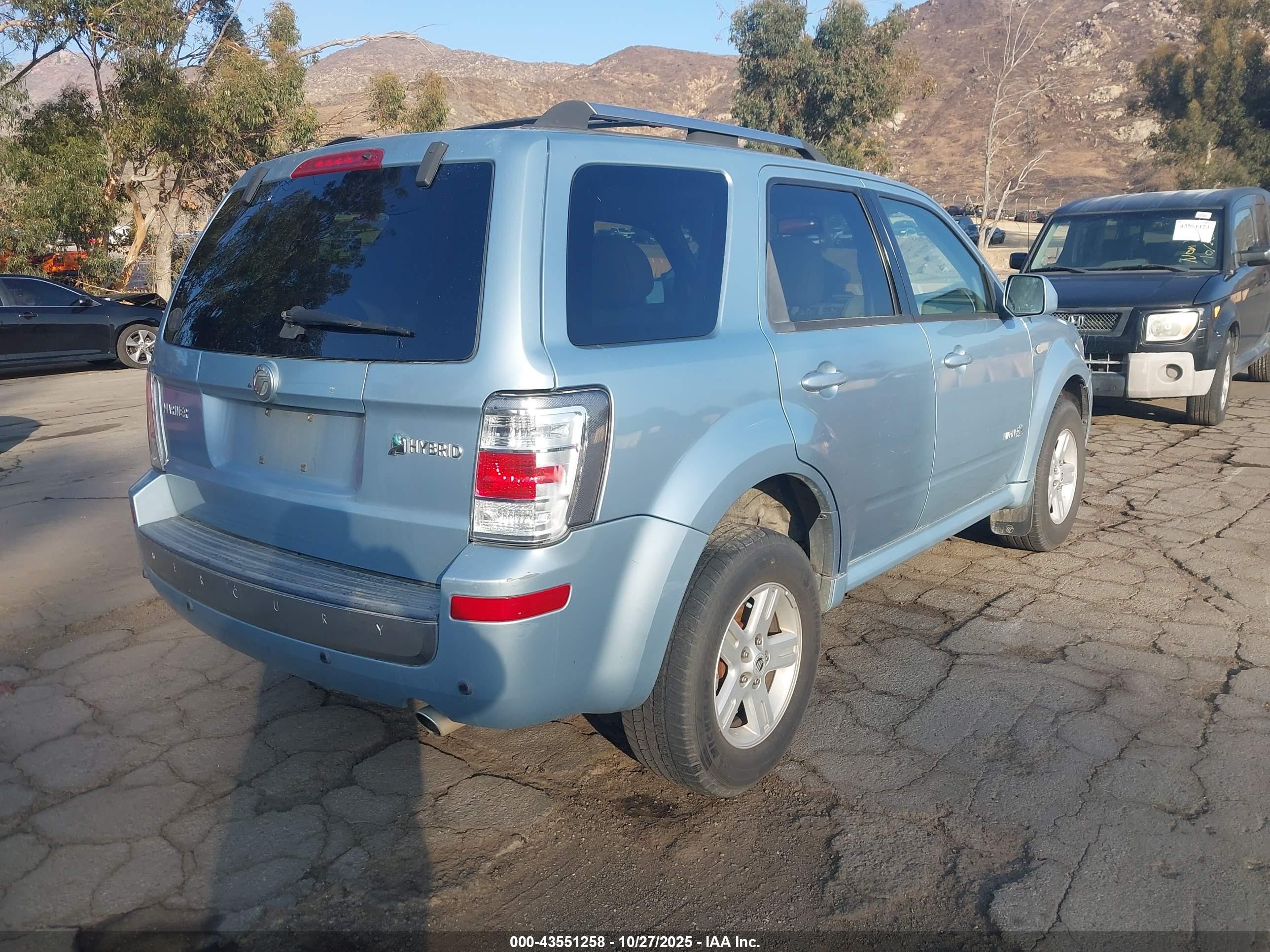 2008 Mercury Mariner Hybrid   Синий vin: 4M2CU29H88KJ52513