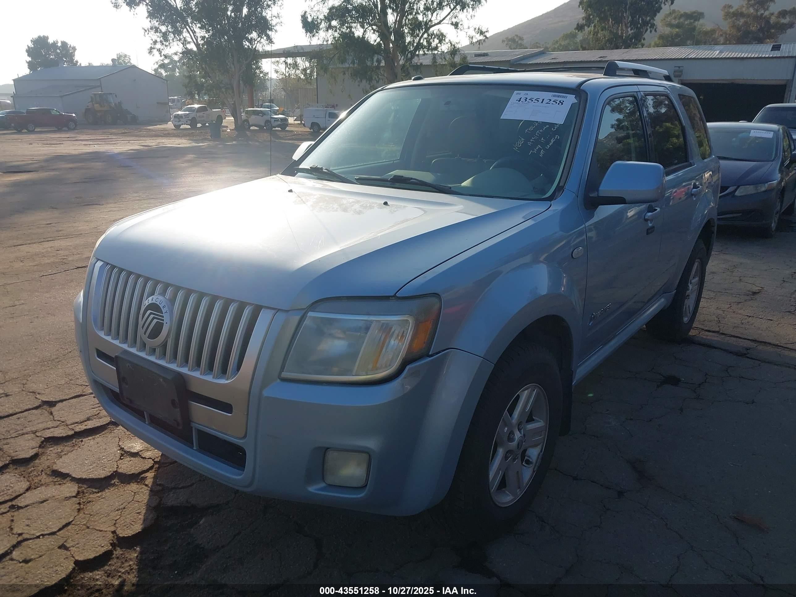 2008 Mercury Mariner Hybrid   Синий vin: 4M2CU29H88KJ52513
