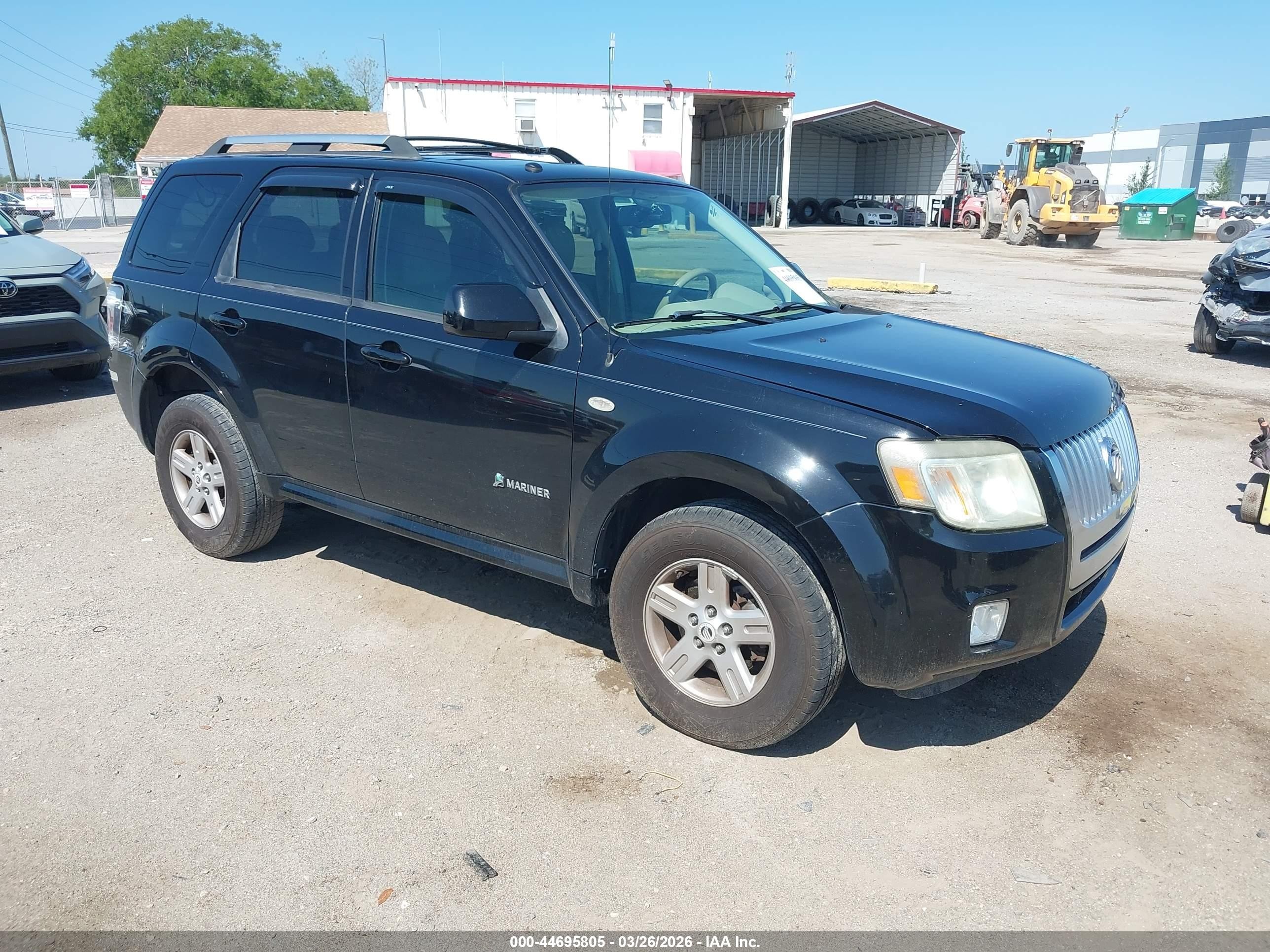 2008 Mercury Mariner Hybrid   Black vin: 4M2CU29H98KJ16197