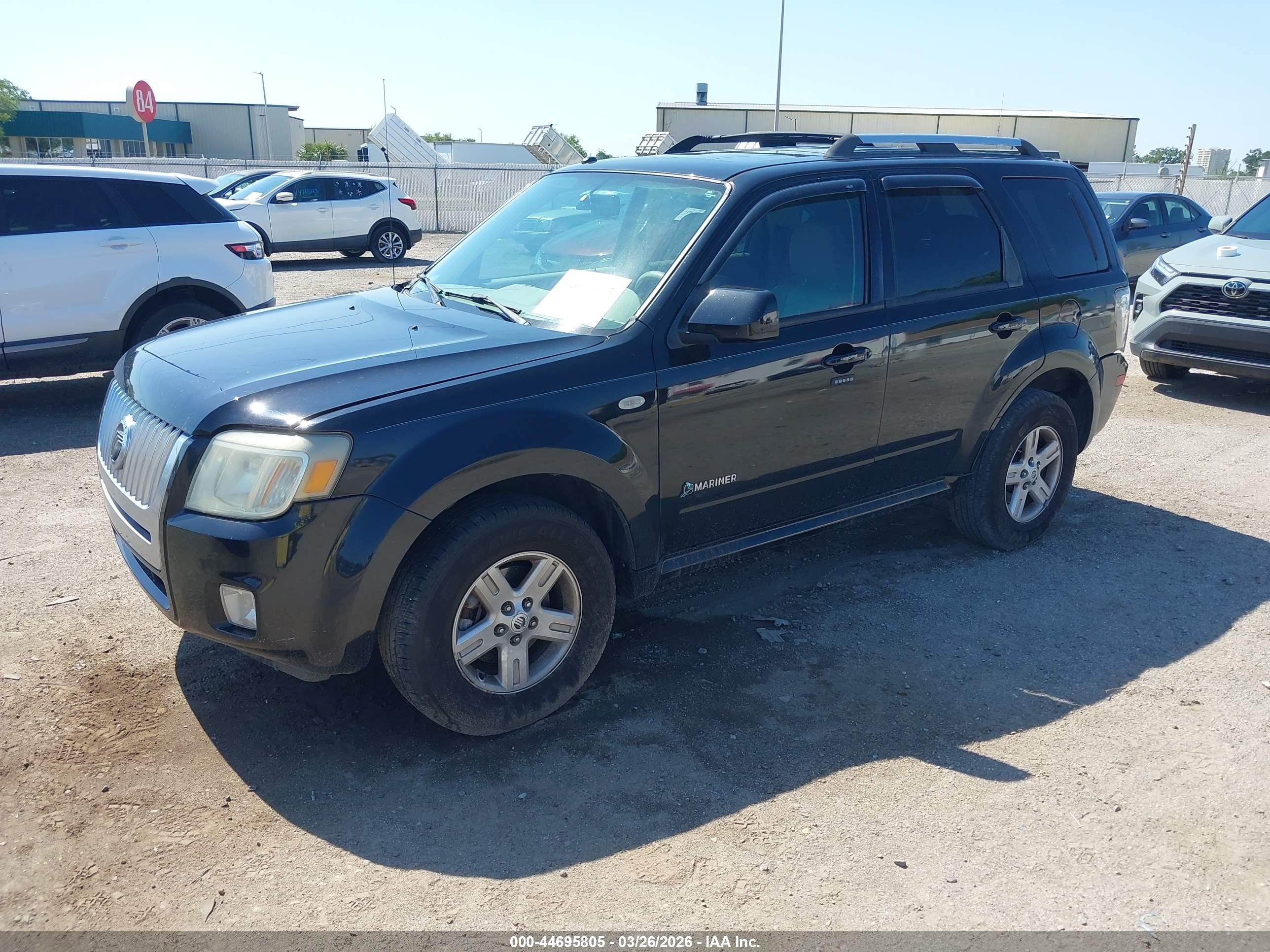2008 Mercury Mariner Hybrid   Black vin: 4M2CU29H98KJ16197