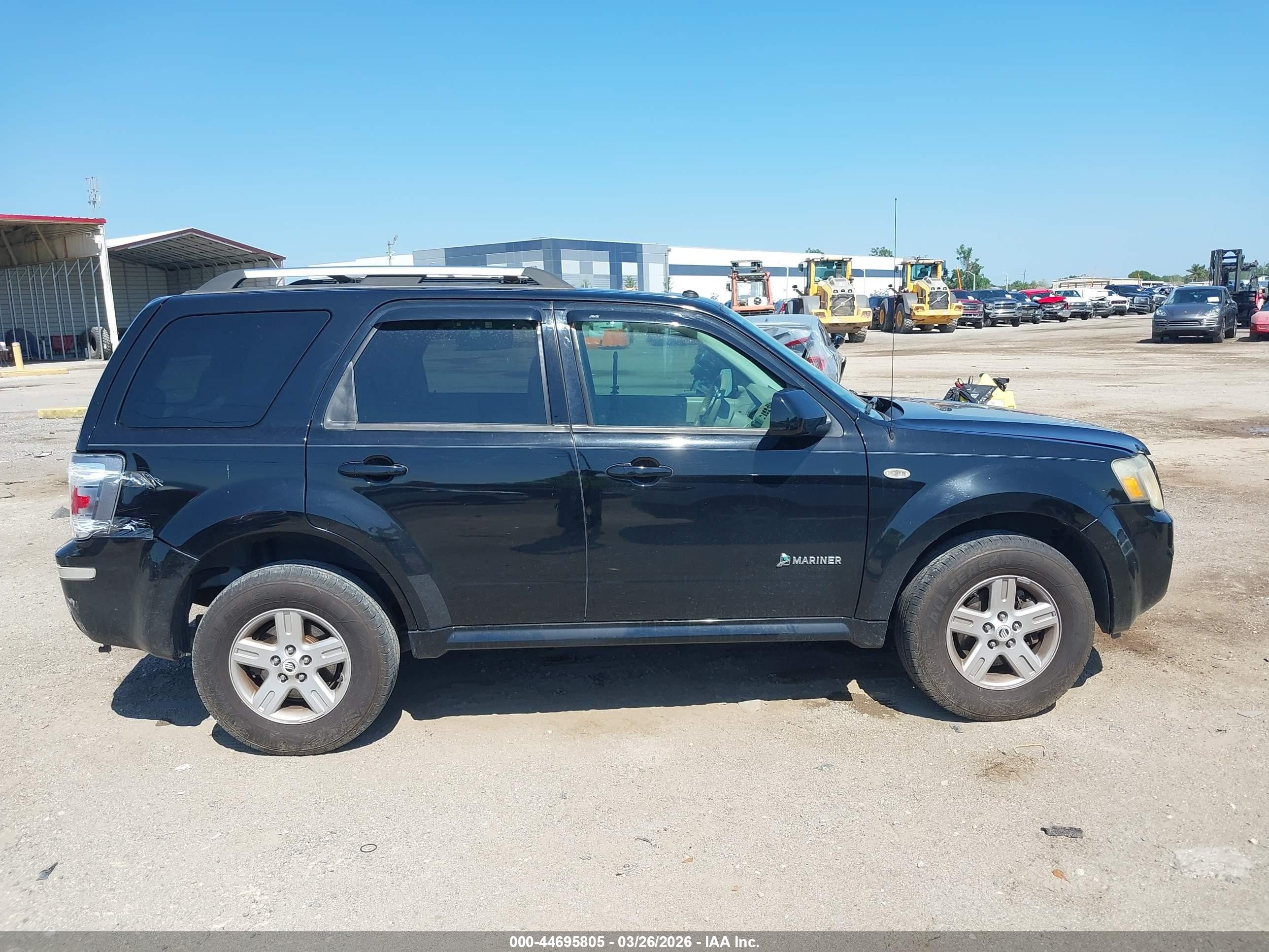 2008 Mercury Mariner Hybrid   Black vin: 4M2CU29H98KJ16197