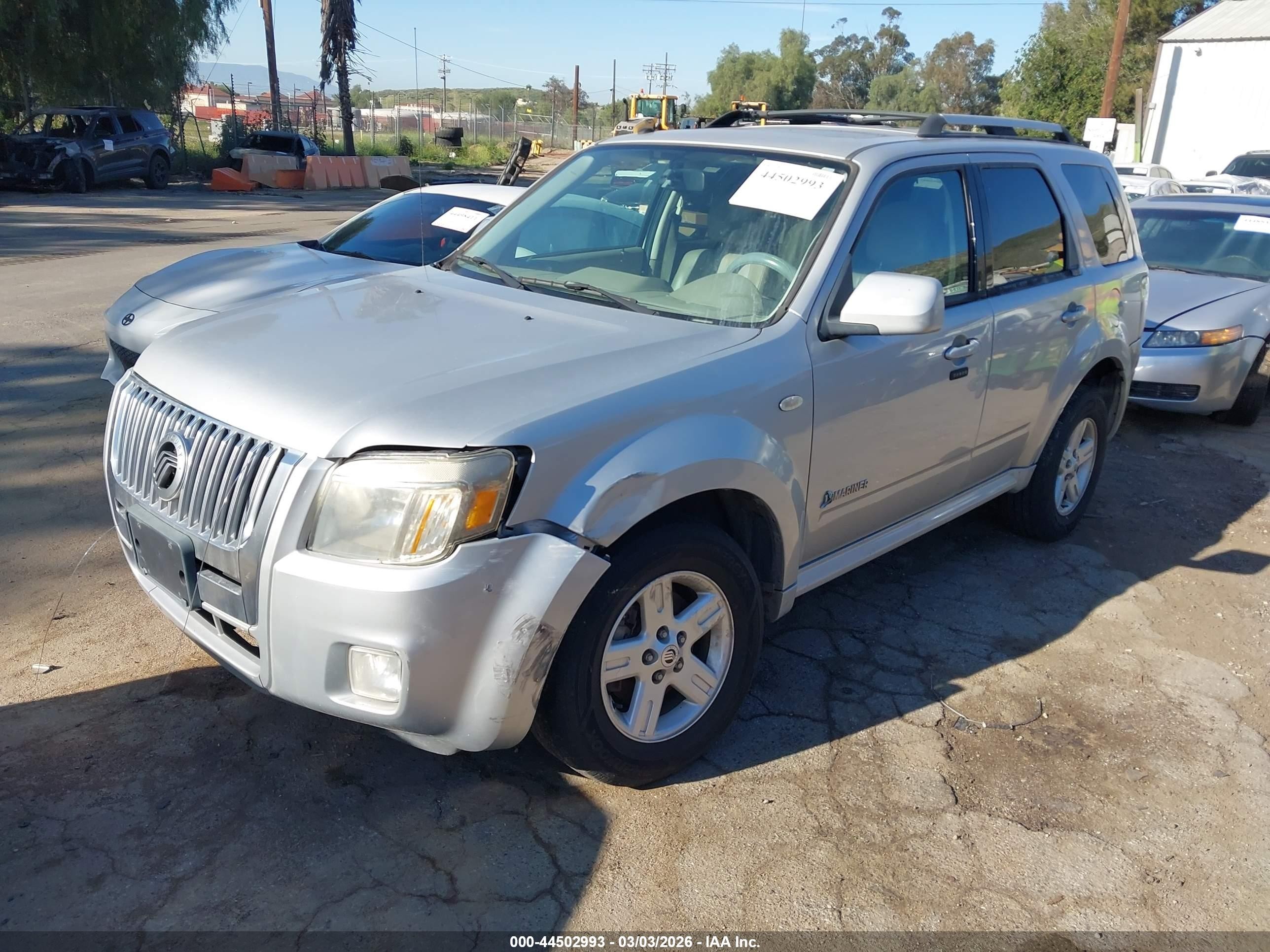 2008 Mercury Mariner Hybrid   Silver vin: 4M2CU29HX8KJ00994