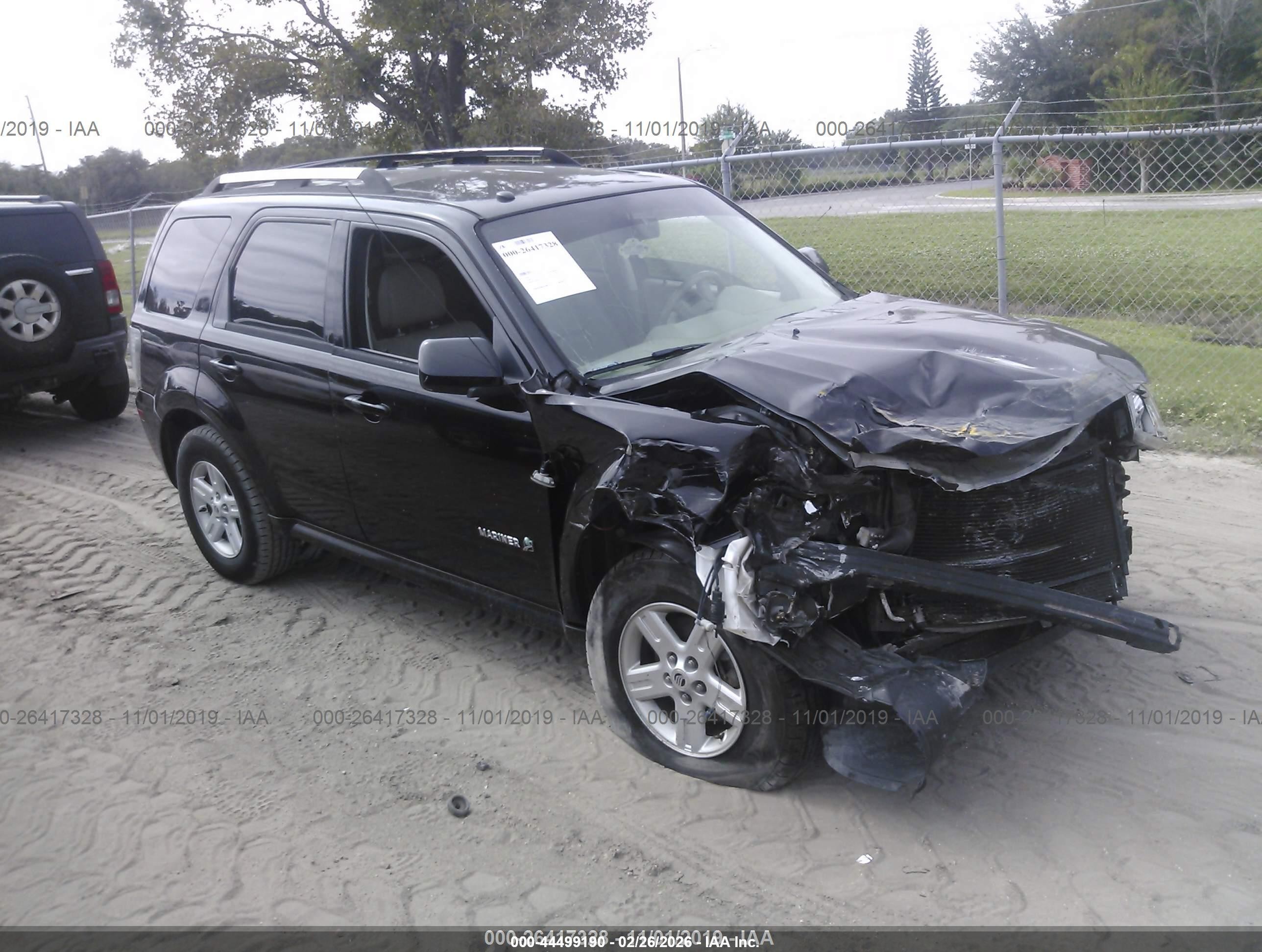 2008 Mercury Mariner Hybrid   Black vin: 4M2CU29HX8KJ51525