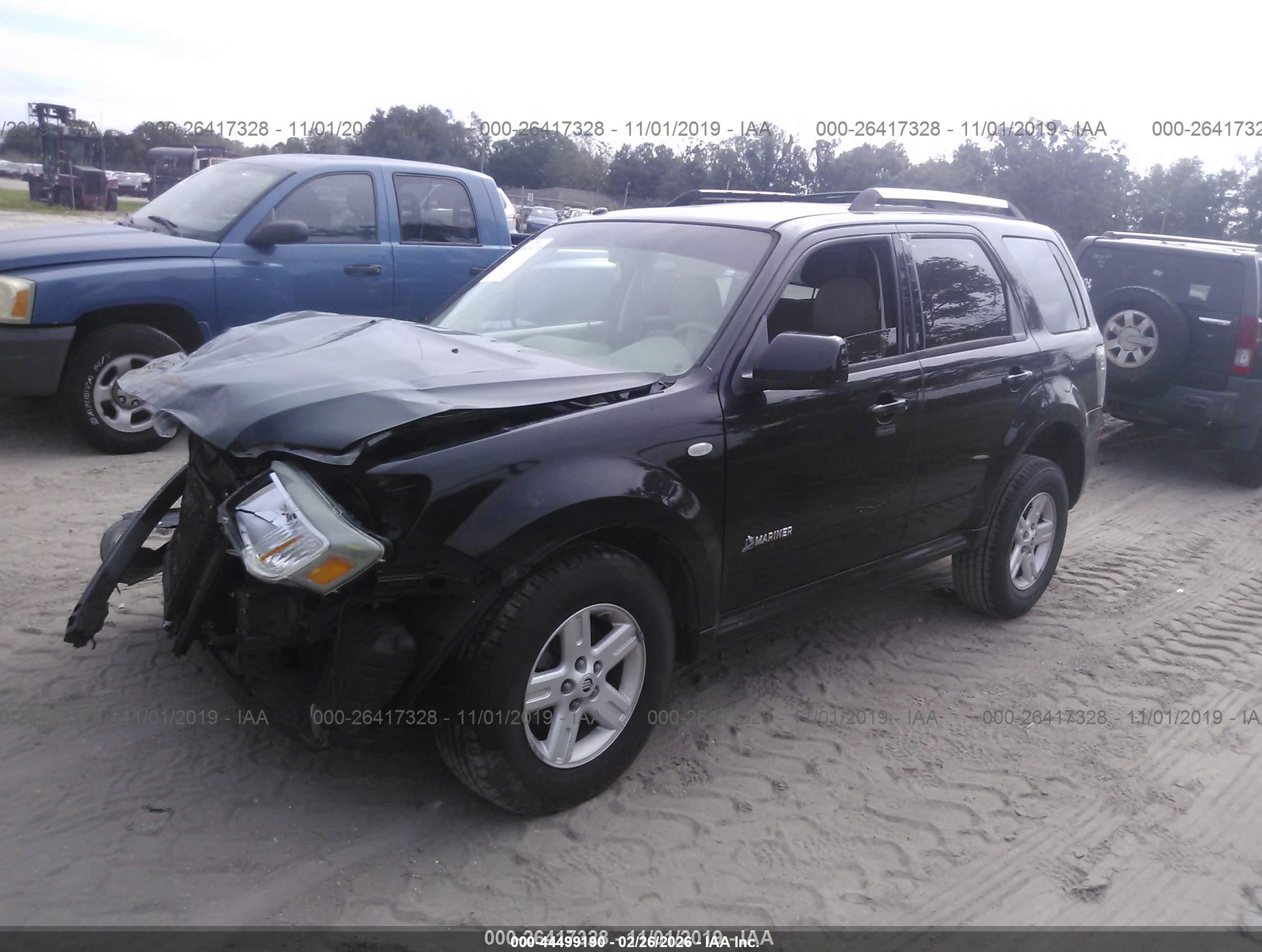2008 Mercury Mariner Hybrid   Black vin: 4M2CU29HX8KJ51525
