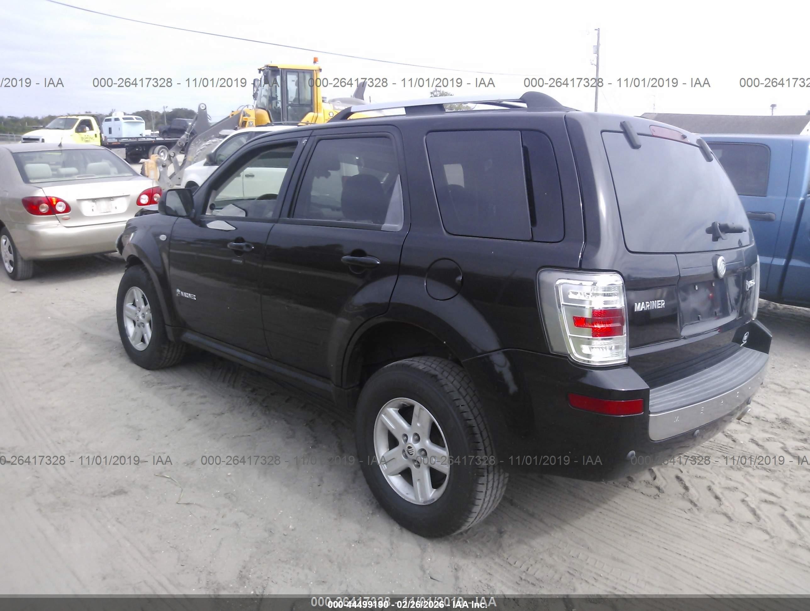 2008 Mercury Mariner Hybrid   Black vin: 4M2CU29HX8KJ51525