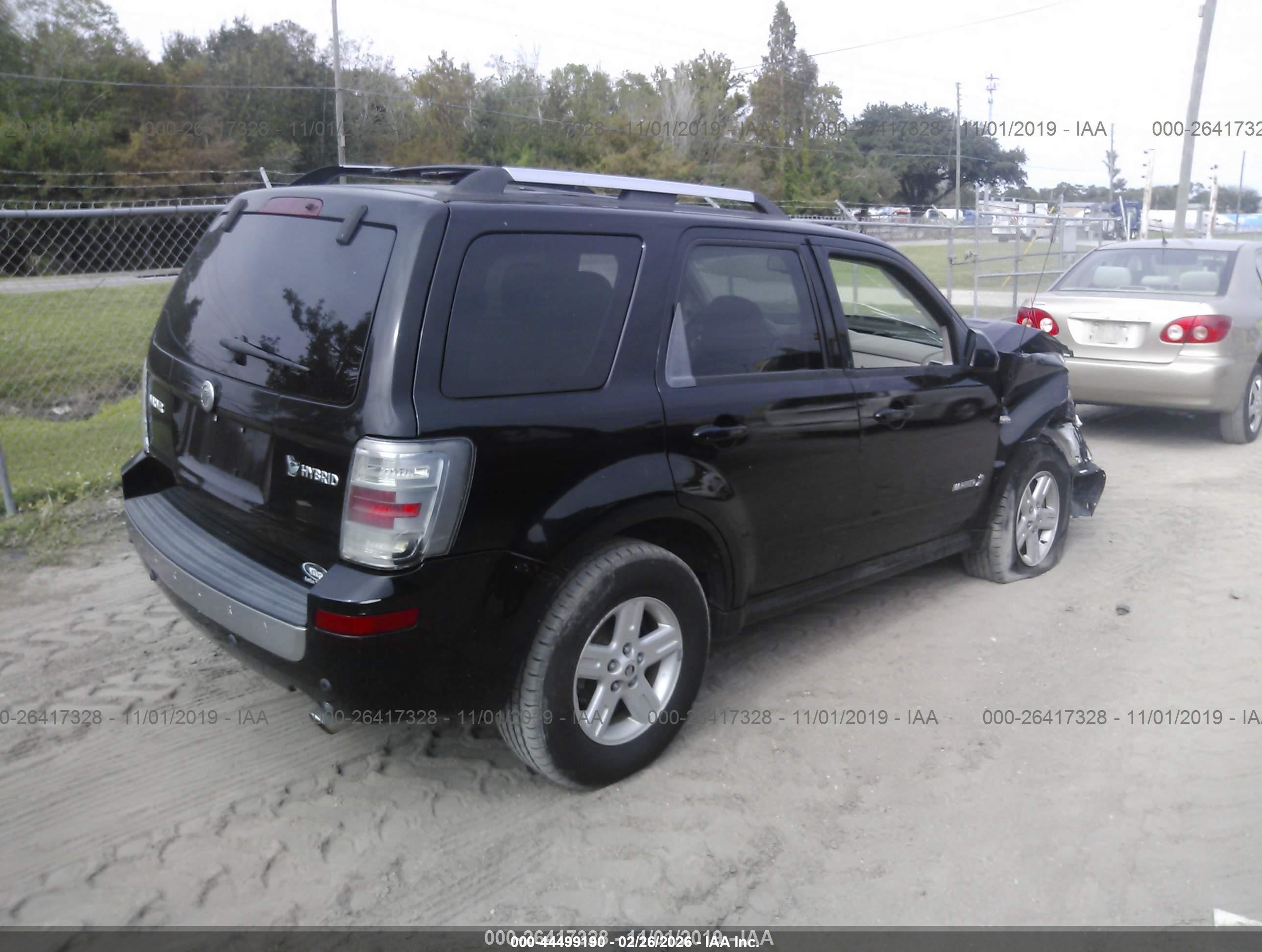 2008 Mercury Mariner Hybrid   Black vin: 4M2CU29HX8KJ51525