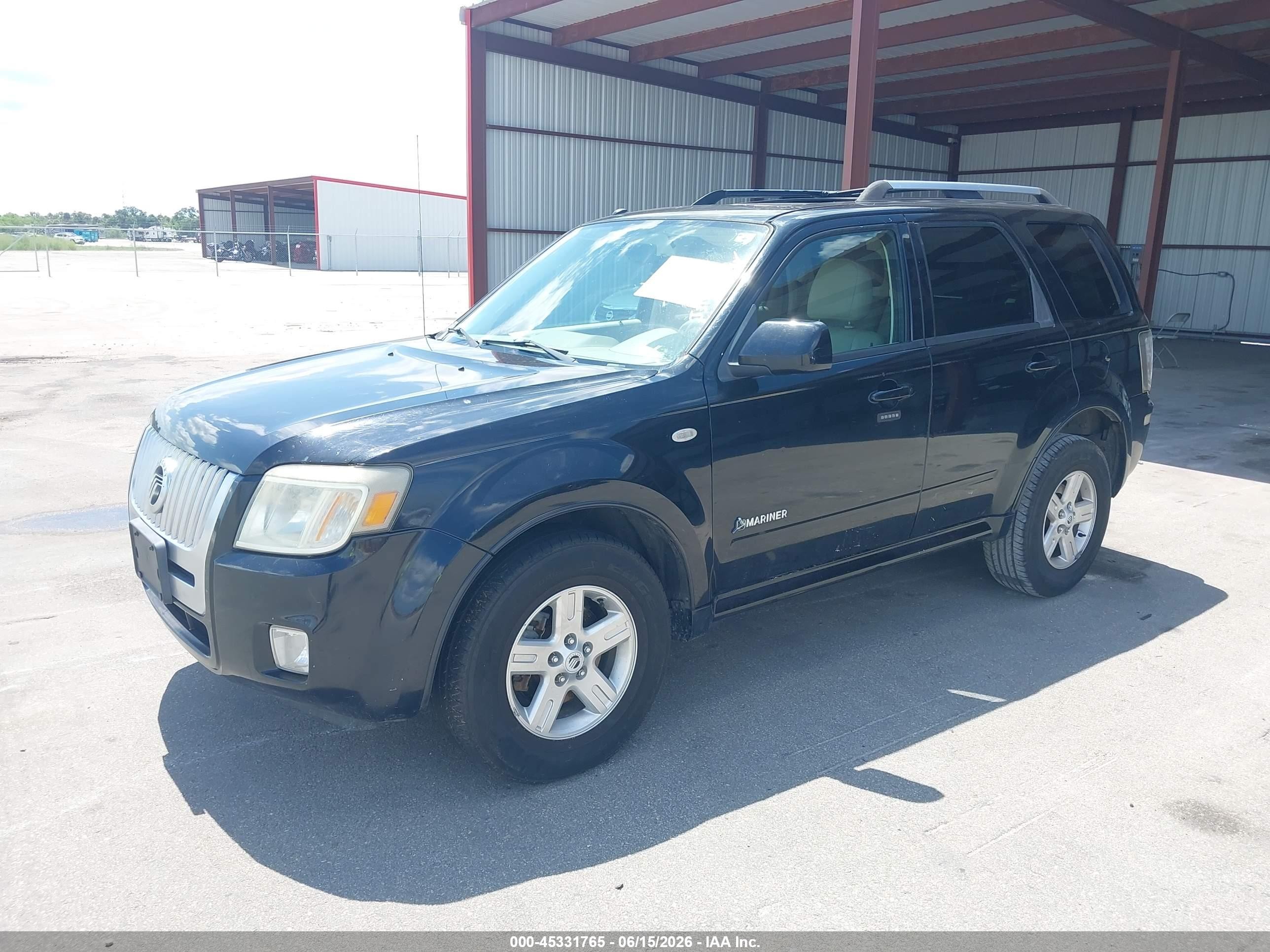 2008 Mercury Mariner Hybrid   Черный vin: 4M2CU39H08KJ31709